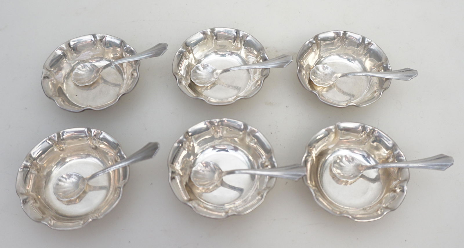 6 STERLING SALTS & 6 SPOONS (1 of 5)