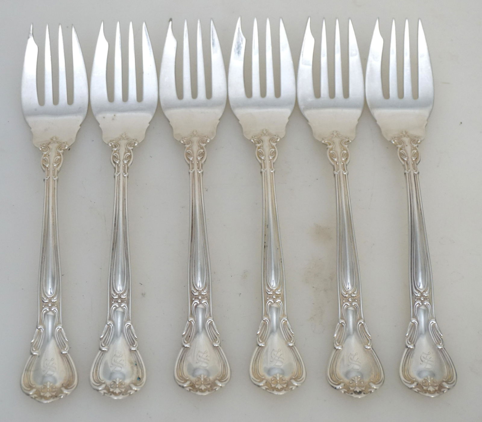 6 STERLING GORHAM CHANTILLY FORKS (1 of 3)