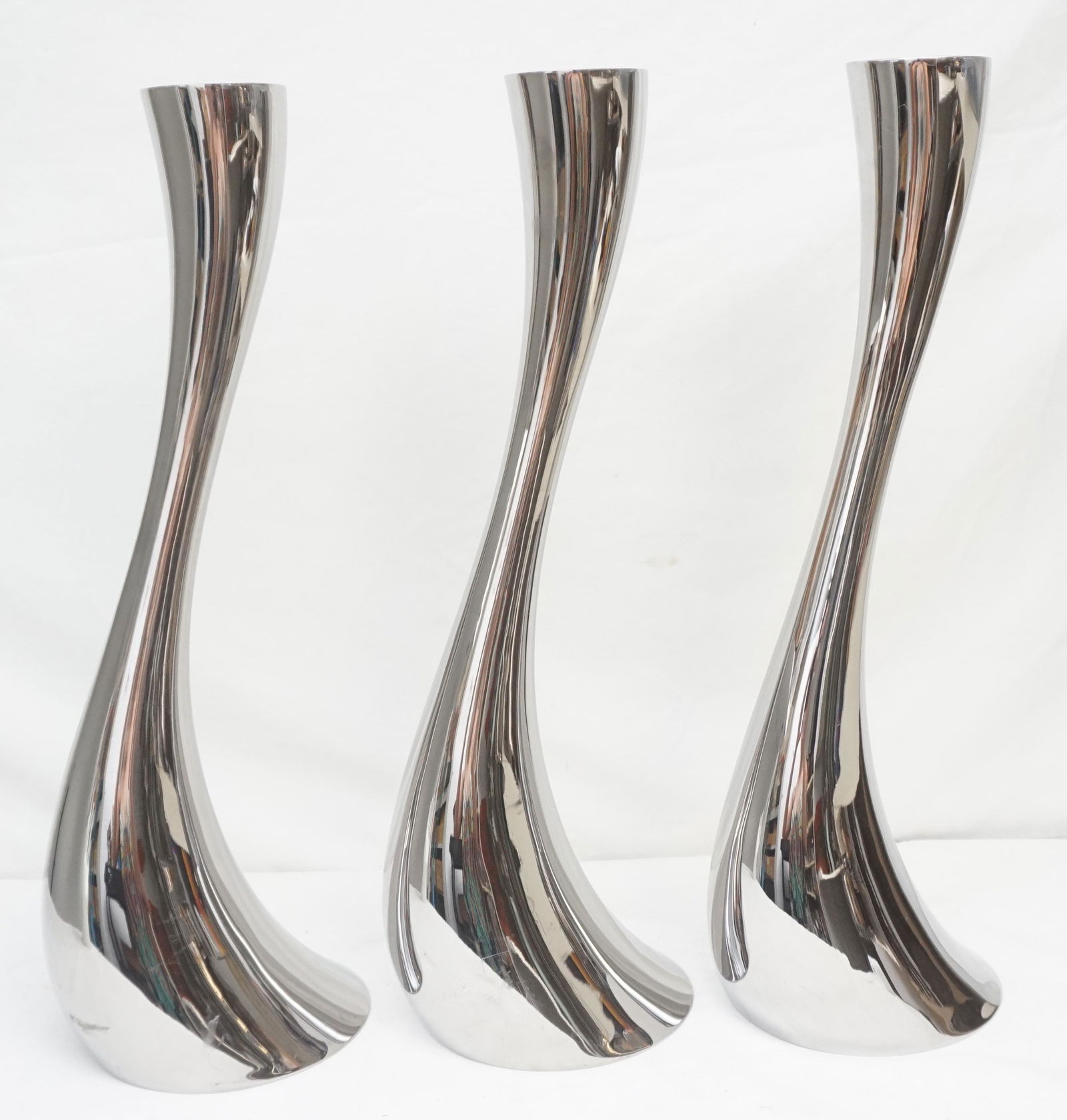 3 LARGE GEORG JENSEN COBRA FLOOR CANDLE HOLDERS (1 of 8)