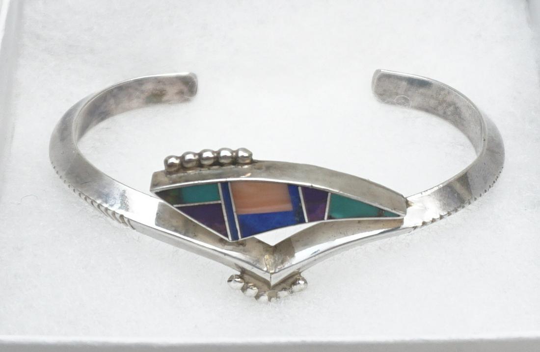 NAVAJO YAZZIE INLAID CUFF BRACELET (1 of 6)
