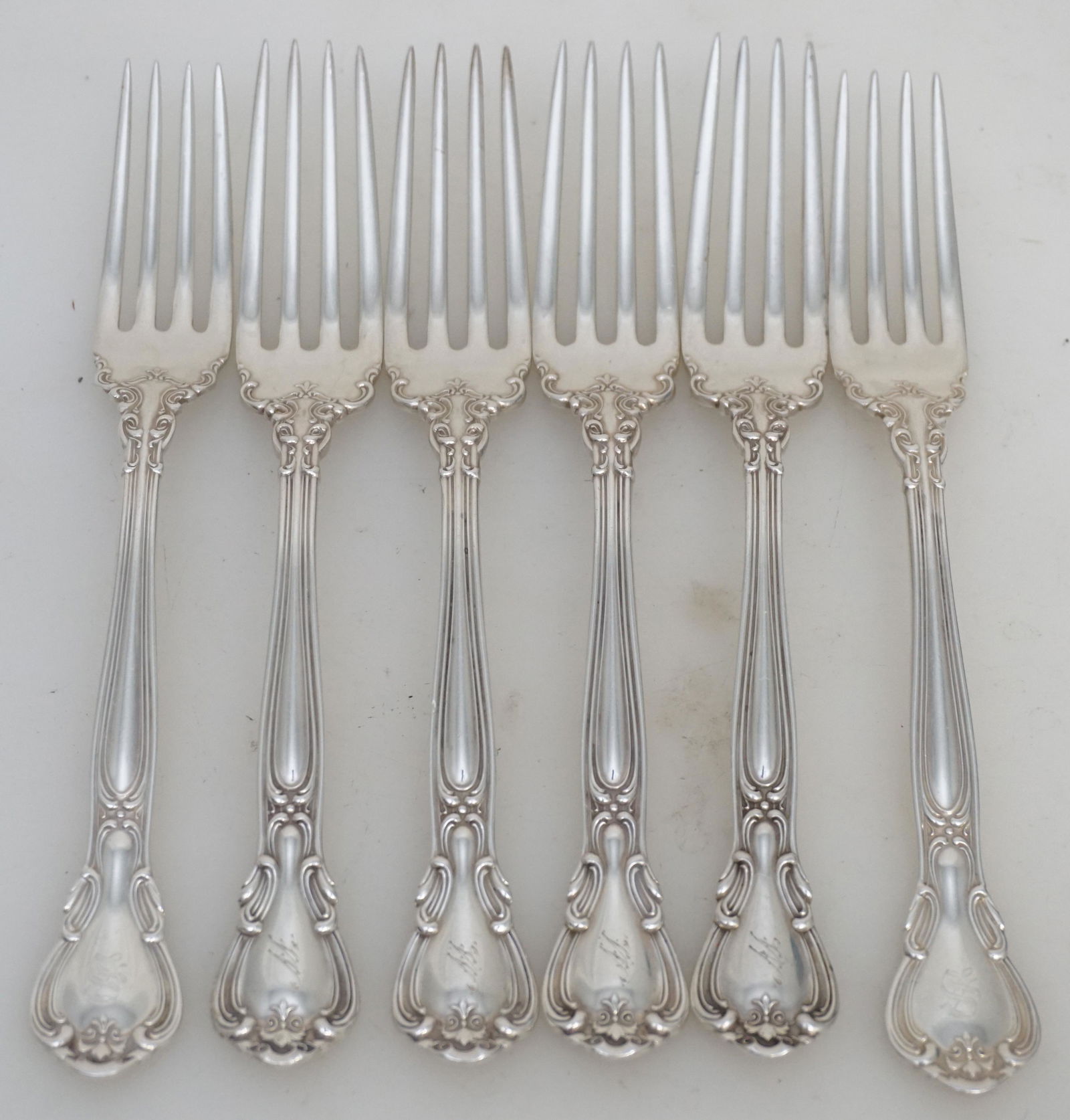 6 STERLING GORHAM CHANTILLY FORKS (1 of 3)