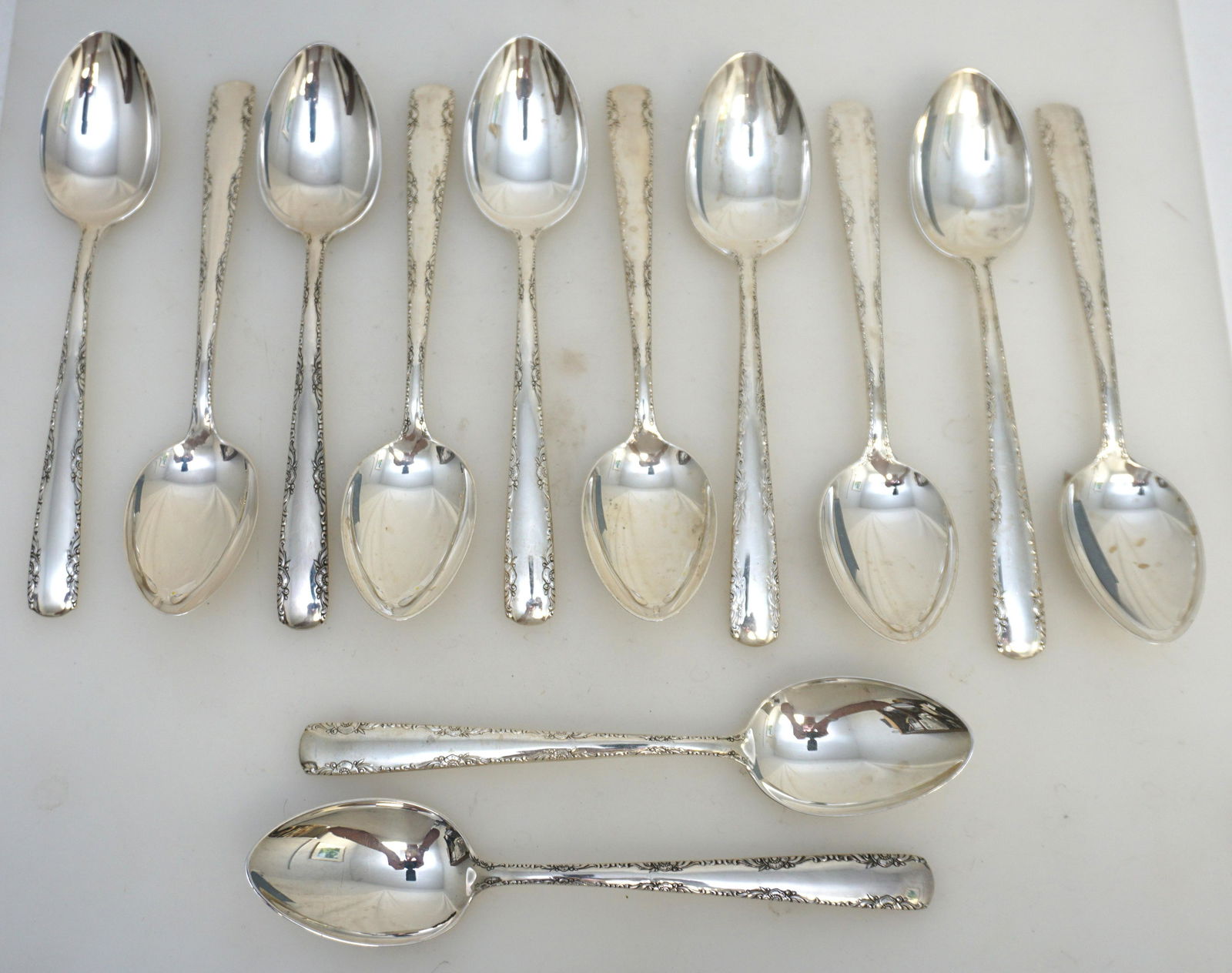 12 GORHAM STERLING SILVER DESSERT / OVAL SOUP SPOONS (1 of 3)