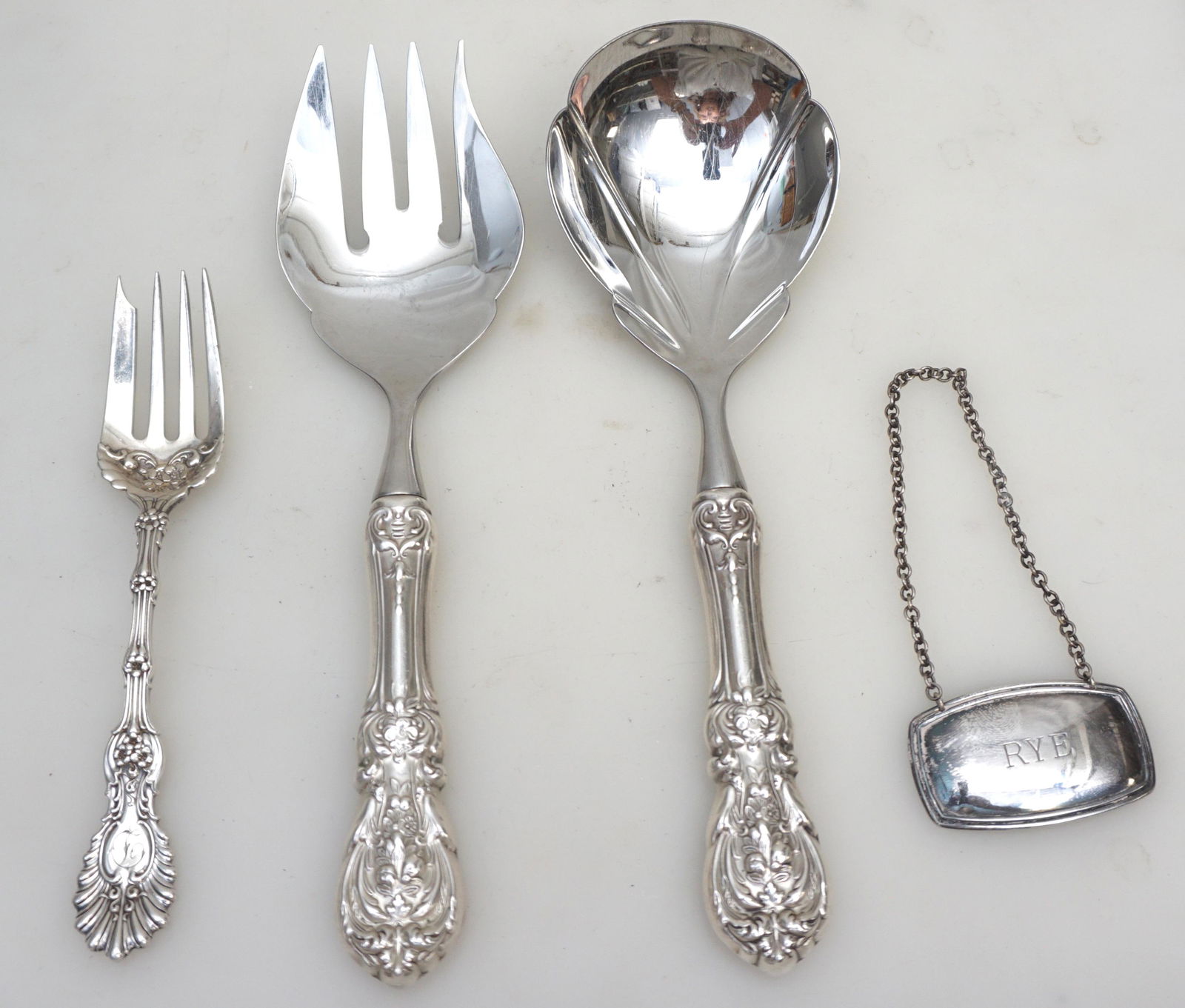 4 PC STERLING & SILVERPLATE (1 of 8)