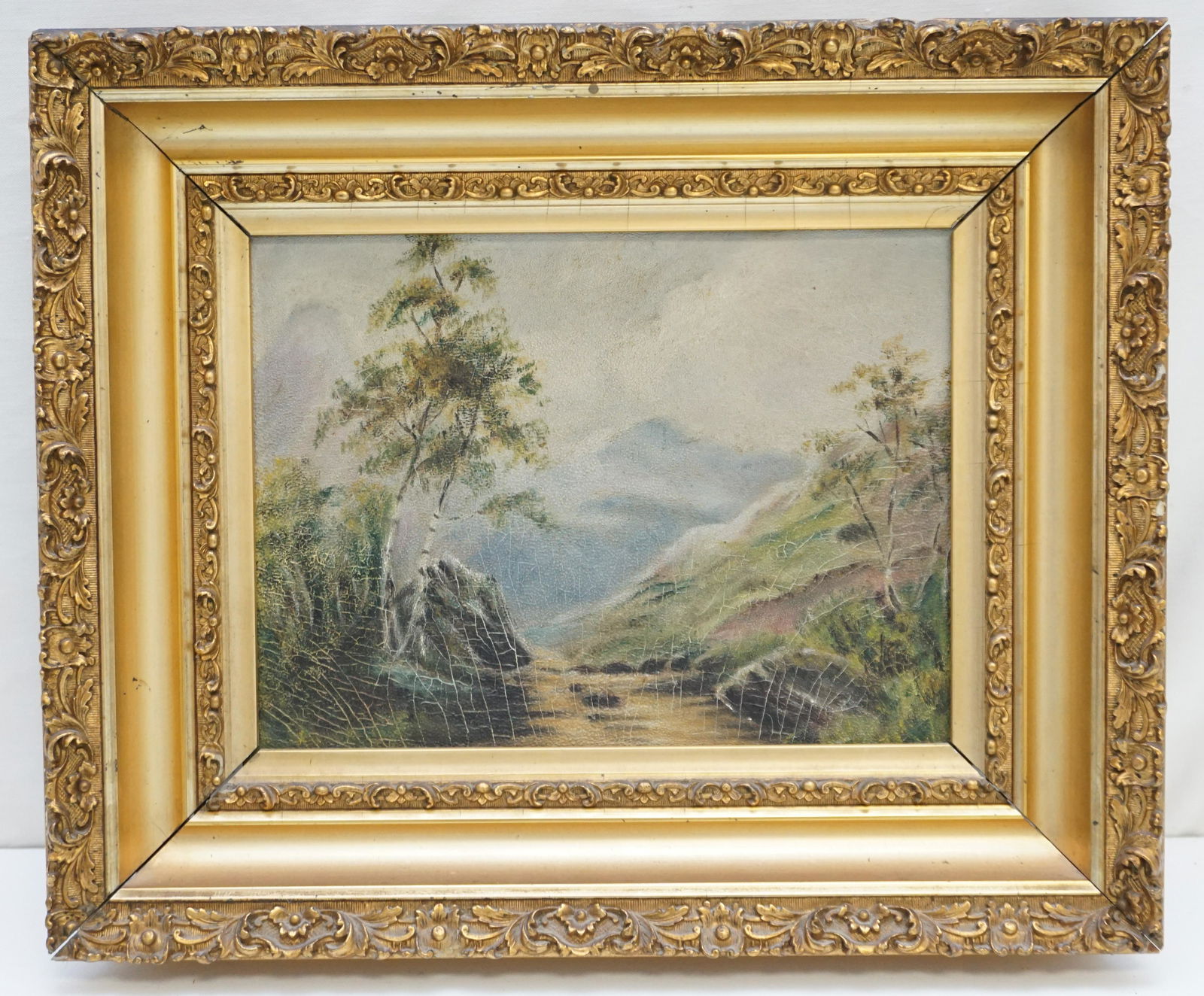 19th c MAINE OIL ON CANVAS LANDSCAPE (1 of 7)