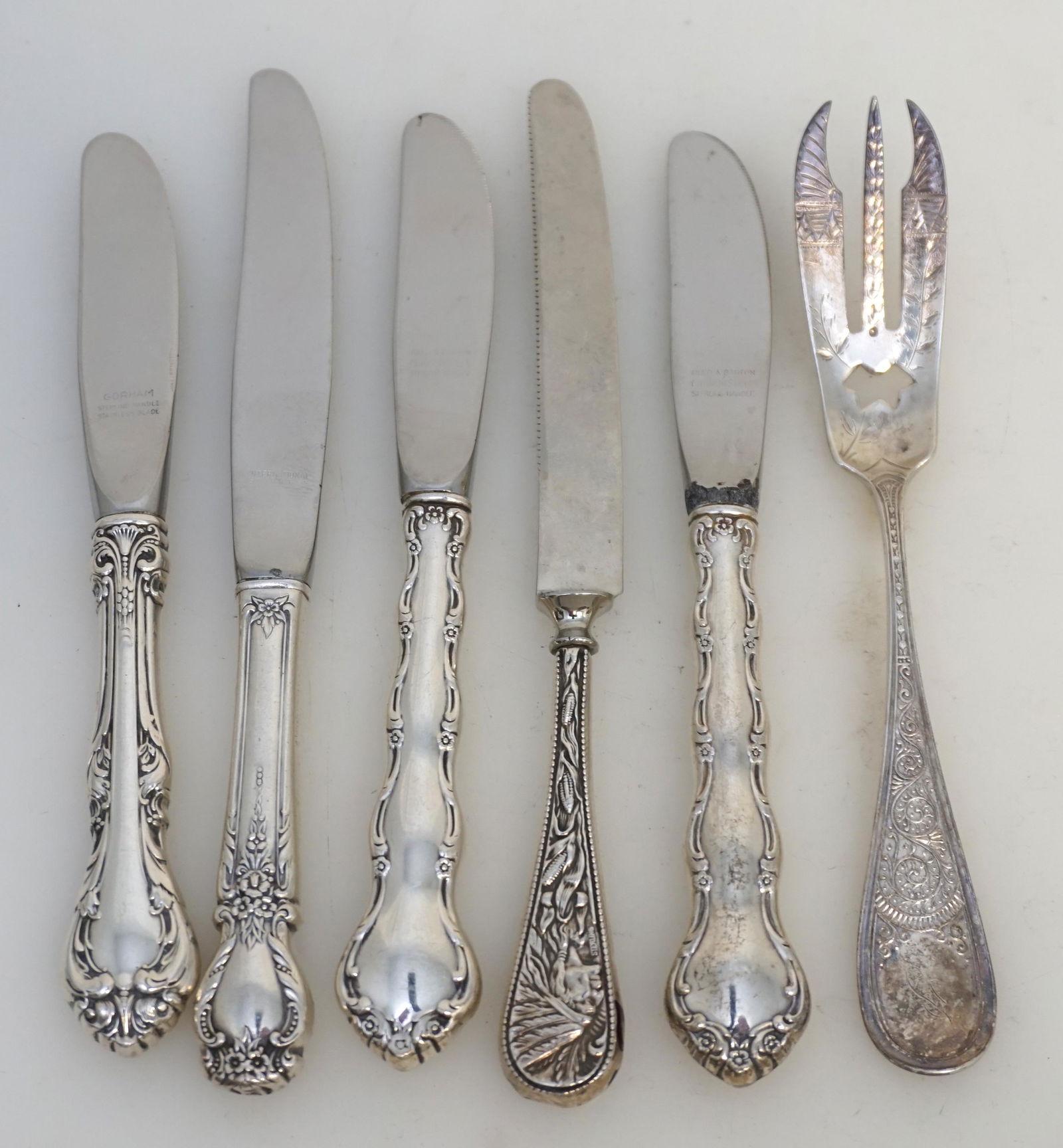 6 pc STERLING FORK & BUTTER KNIVES (1 of 3)