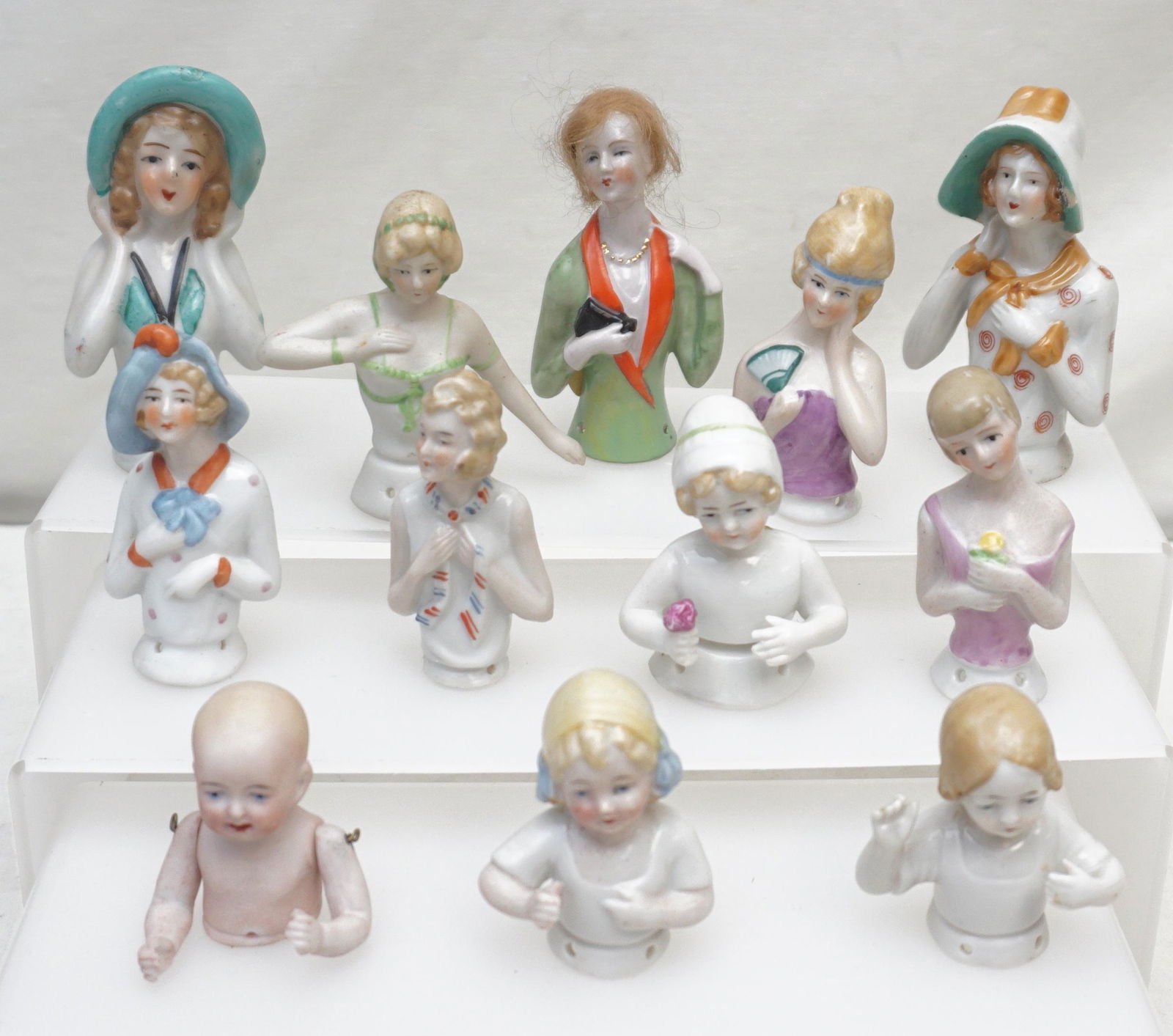 12 ART DECO PORCELAIN HALF DOLLS (1 of 7)