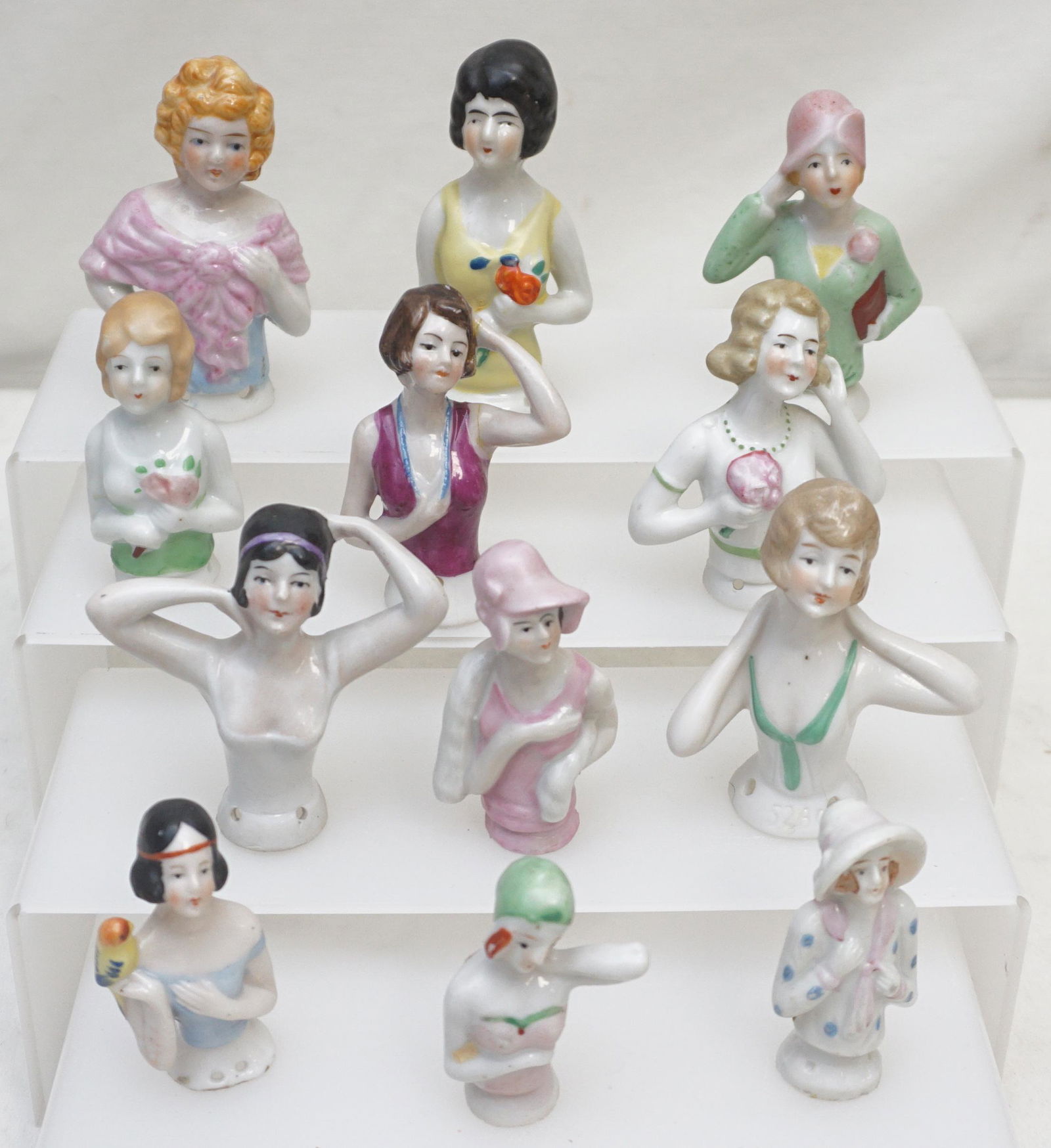 12 ART DECO PORCELAIN HALF DOLLS (1 of 8)