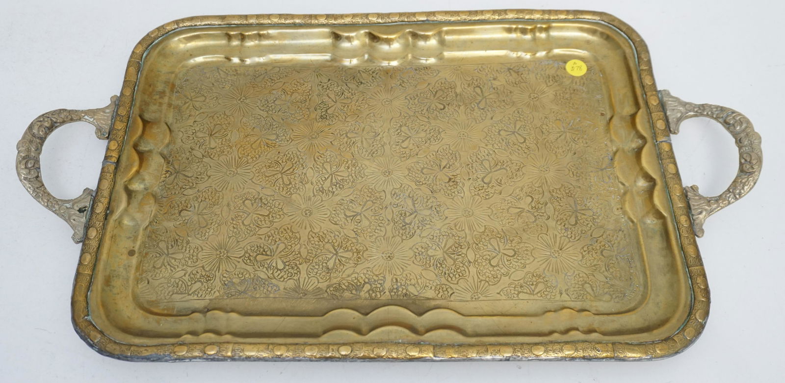 LARGE BRASS SERVING TRAY (1 of 5)