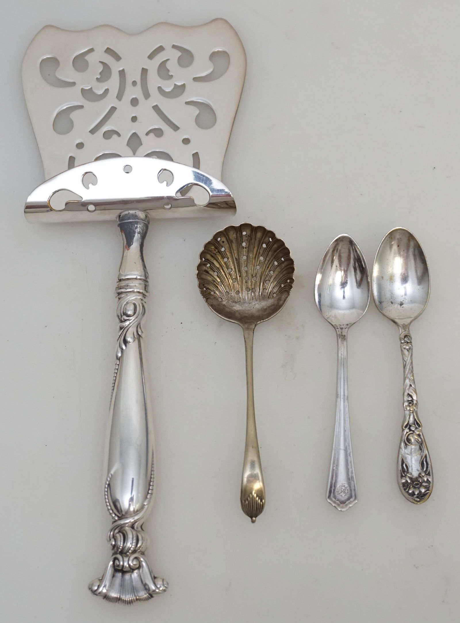 4 pc MISC STERLING & SILVERPLATE (1 of 4)