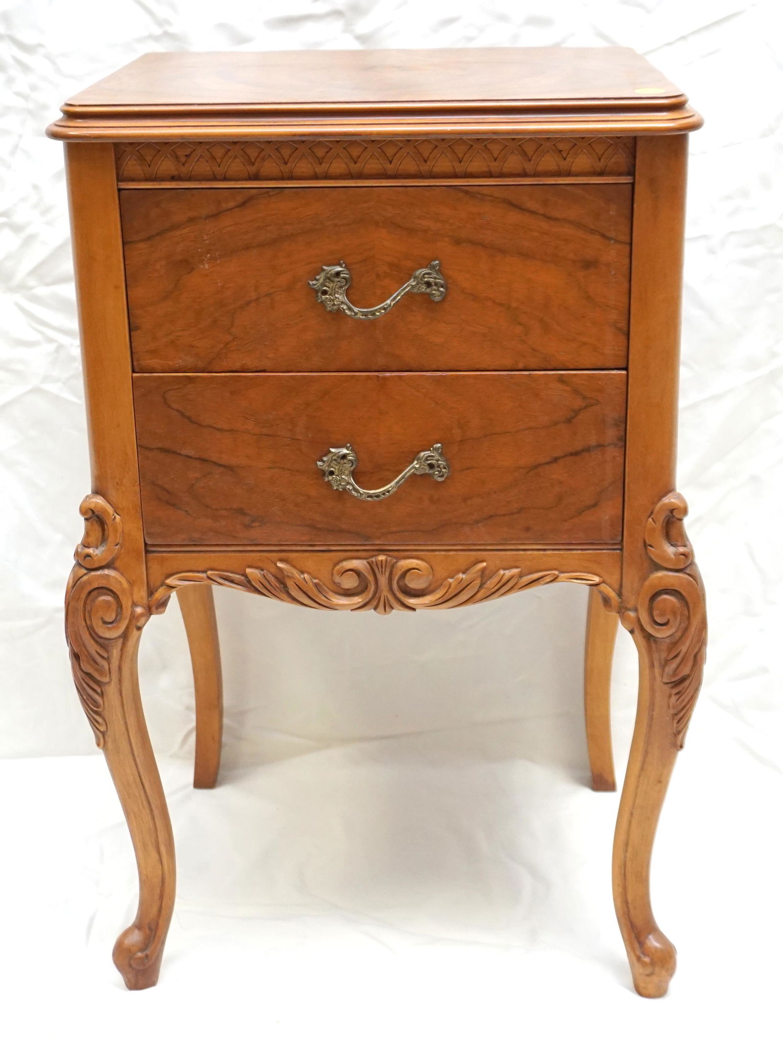 2 DRAWER FRENCH WALNUT STAND (1 of 8)