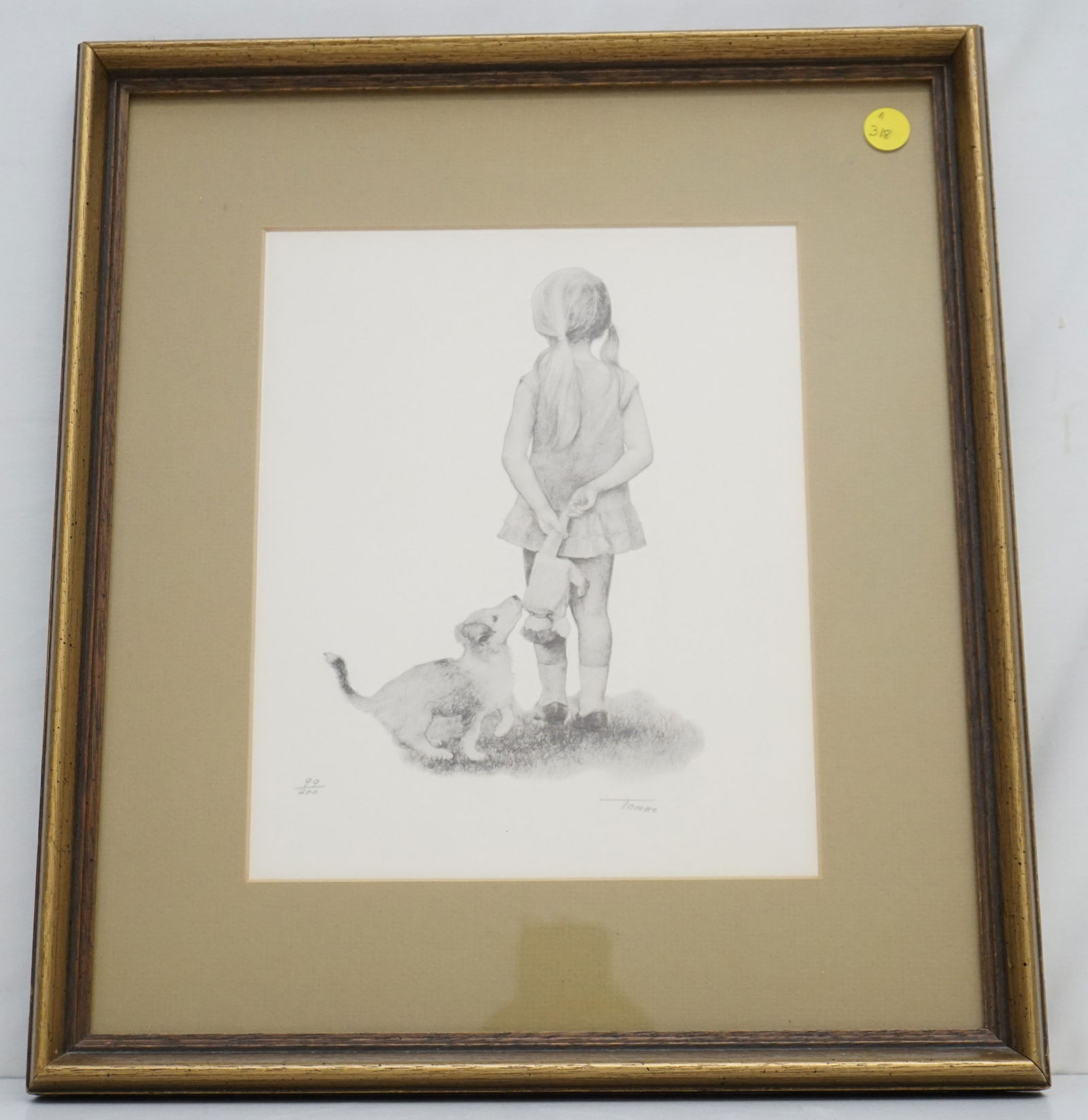 JENNIE TOMAO (1934-2011) GIRL & DOG LITHO (1 of 4)