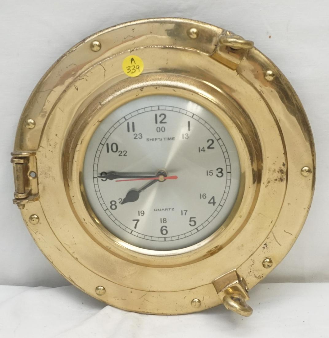 BRASS WALL SHIPS CLOCK (1 of 3)
