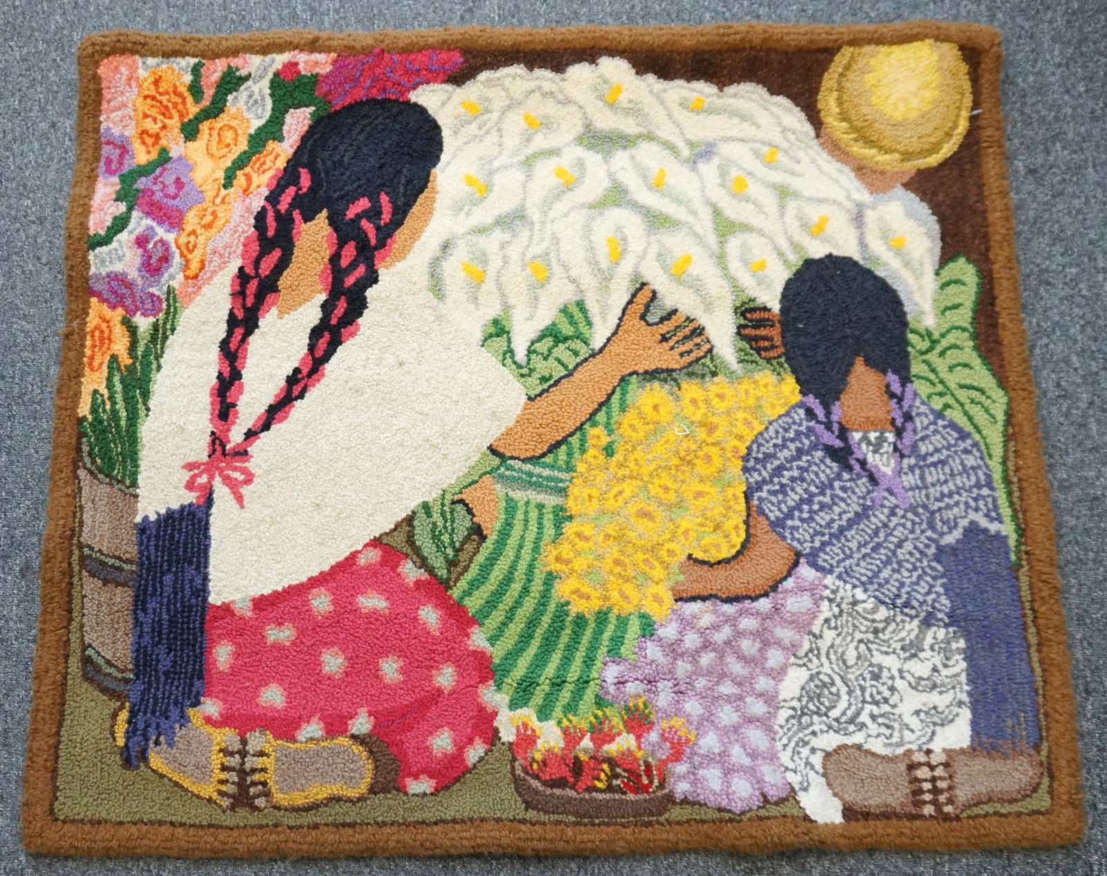 VINTAGE MEXICAN HAND HOOKED WOOL WALL HANGING (1 of 6)