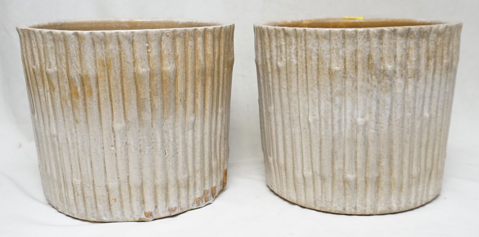 PAIR MID CENTURY POTTERY PLANTERS (1 of 6)