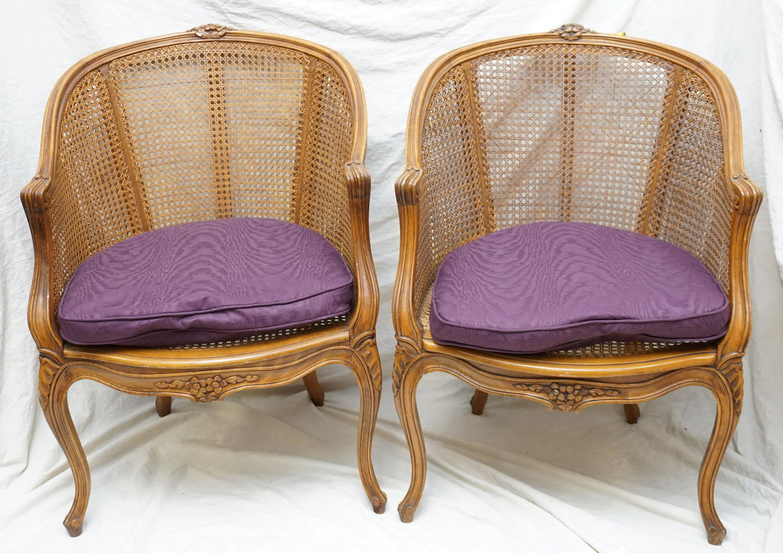 PAIR FRENCH CANED BACK CHAIRS (1 of 11)