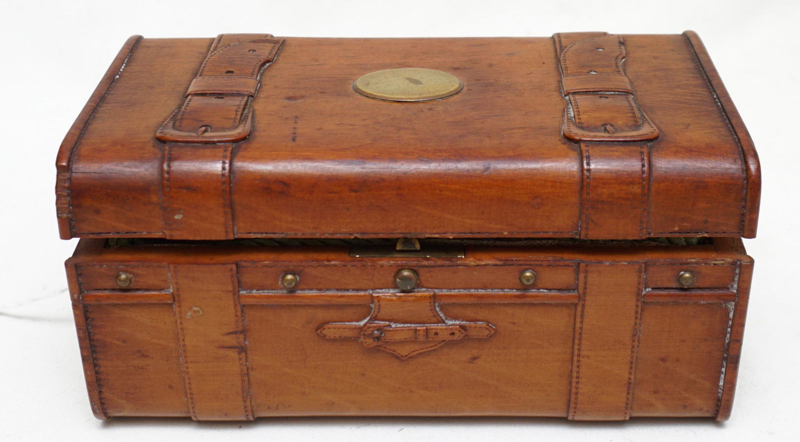ANTIQUE FIGURAL TRUNK SEWING BOX (1 of 8)