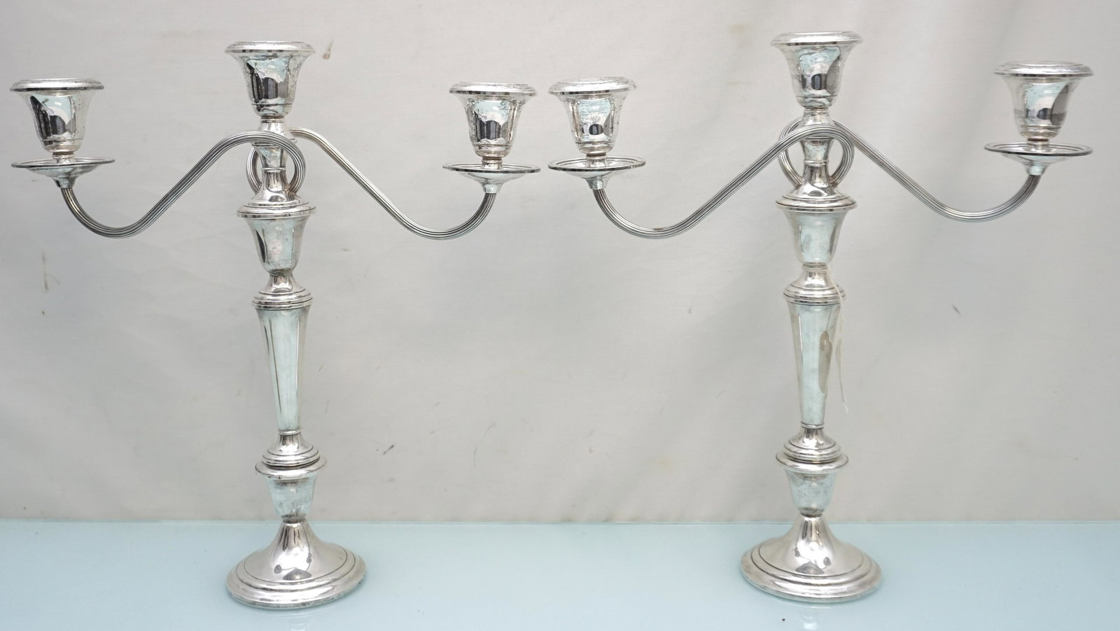 PAIR OF STERLING SILVER CANDELABRA - GORHAM (1 of 7)