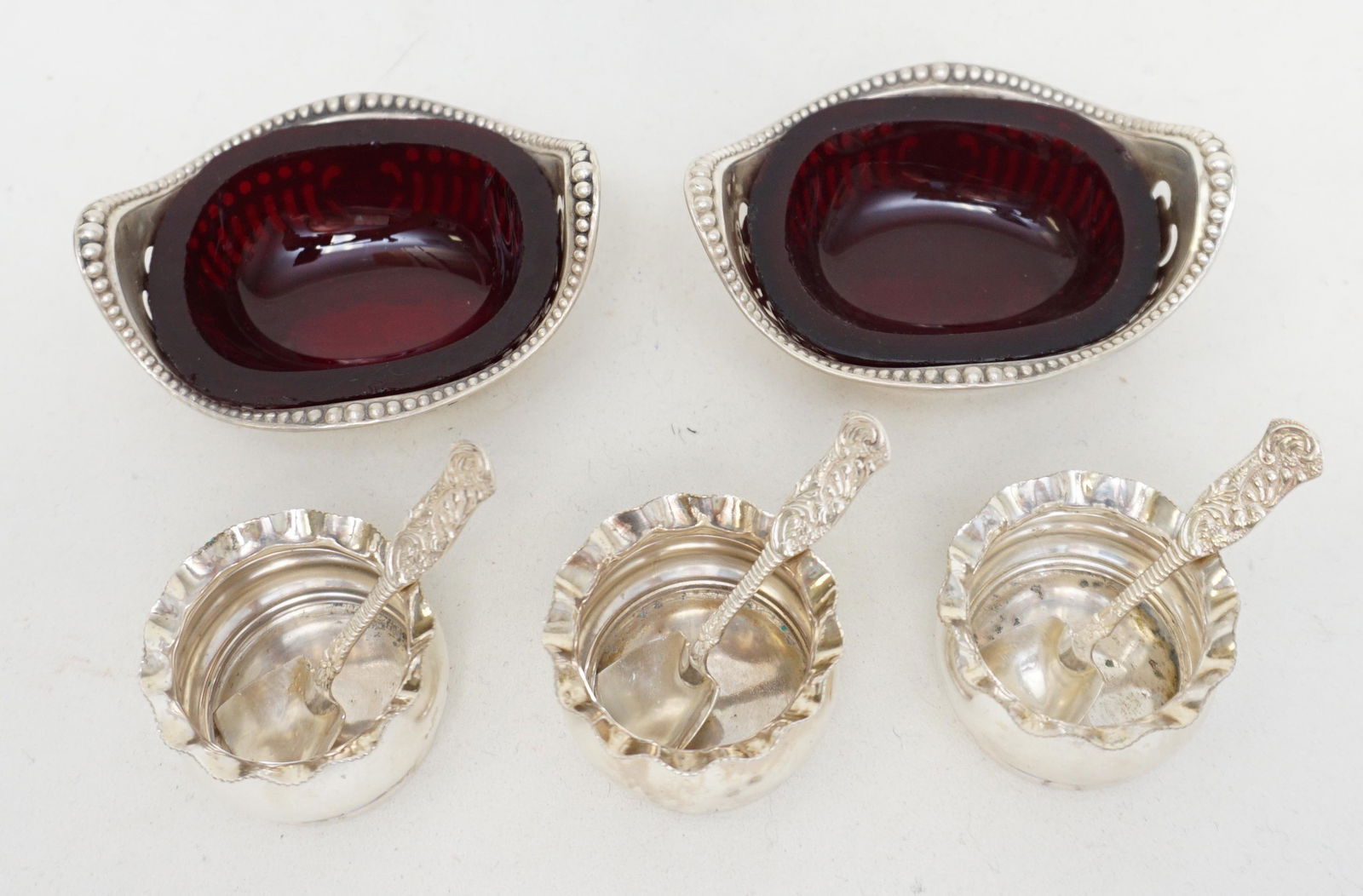 5 STERLING & SILVERPLATE SALTS 3 SPOONS (1 of 5)