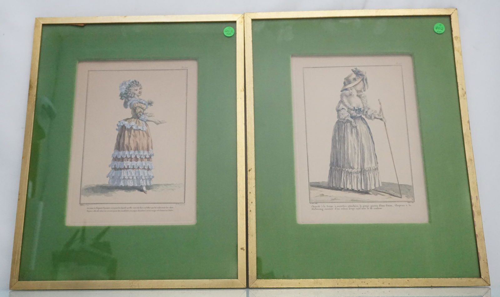 PAIR HAND COLORED 1783 FASHION PRINTS (1 of 6)