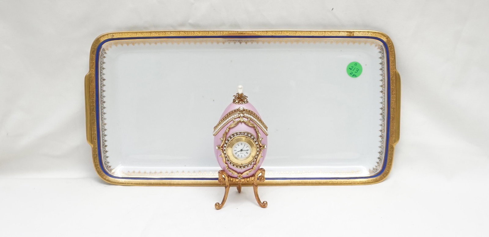 LIMOGES TRAY & CLOCK TRINKET BOX (1 of 8)