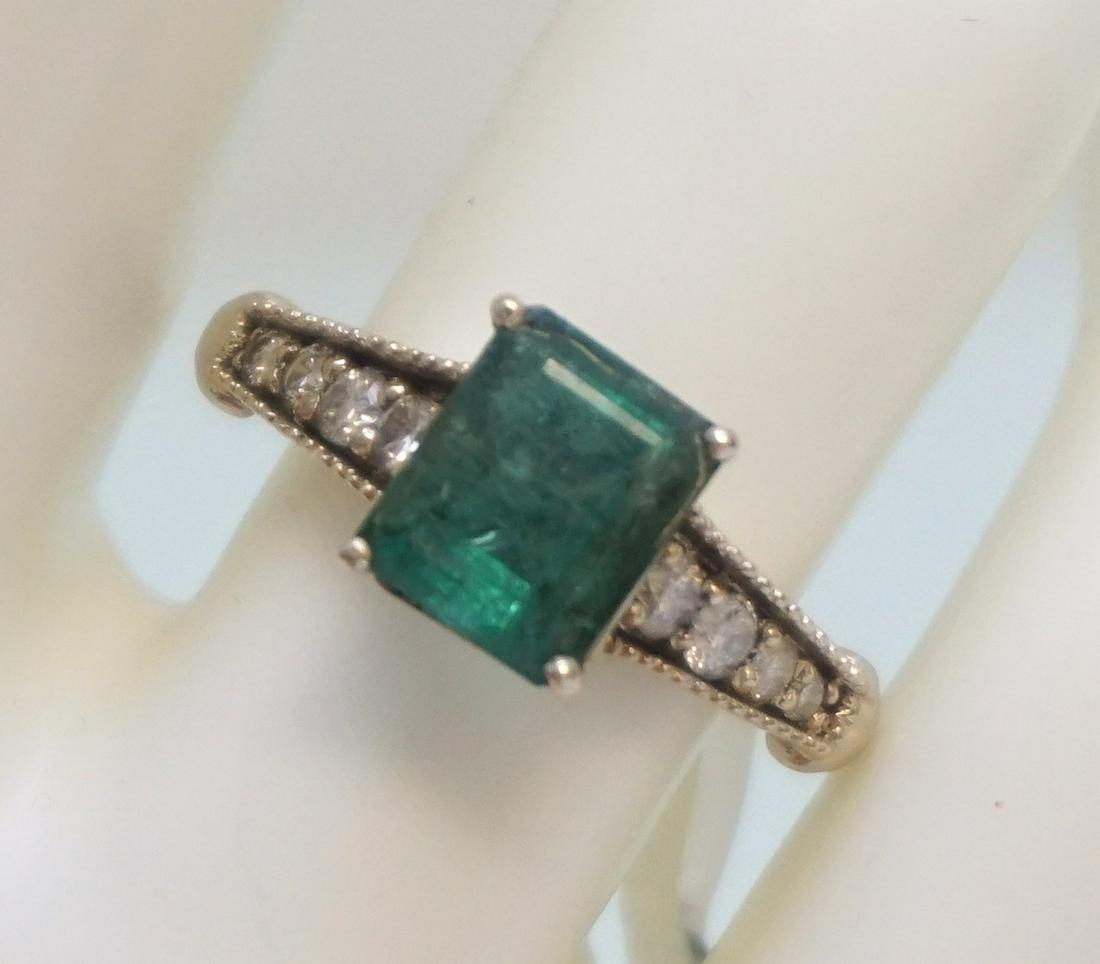 EMERALD & DIAMOND RING (SZ7.25) (1 of 3)
