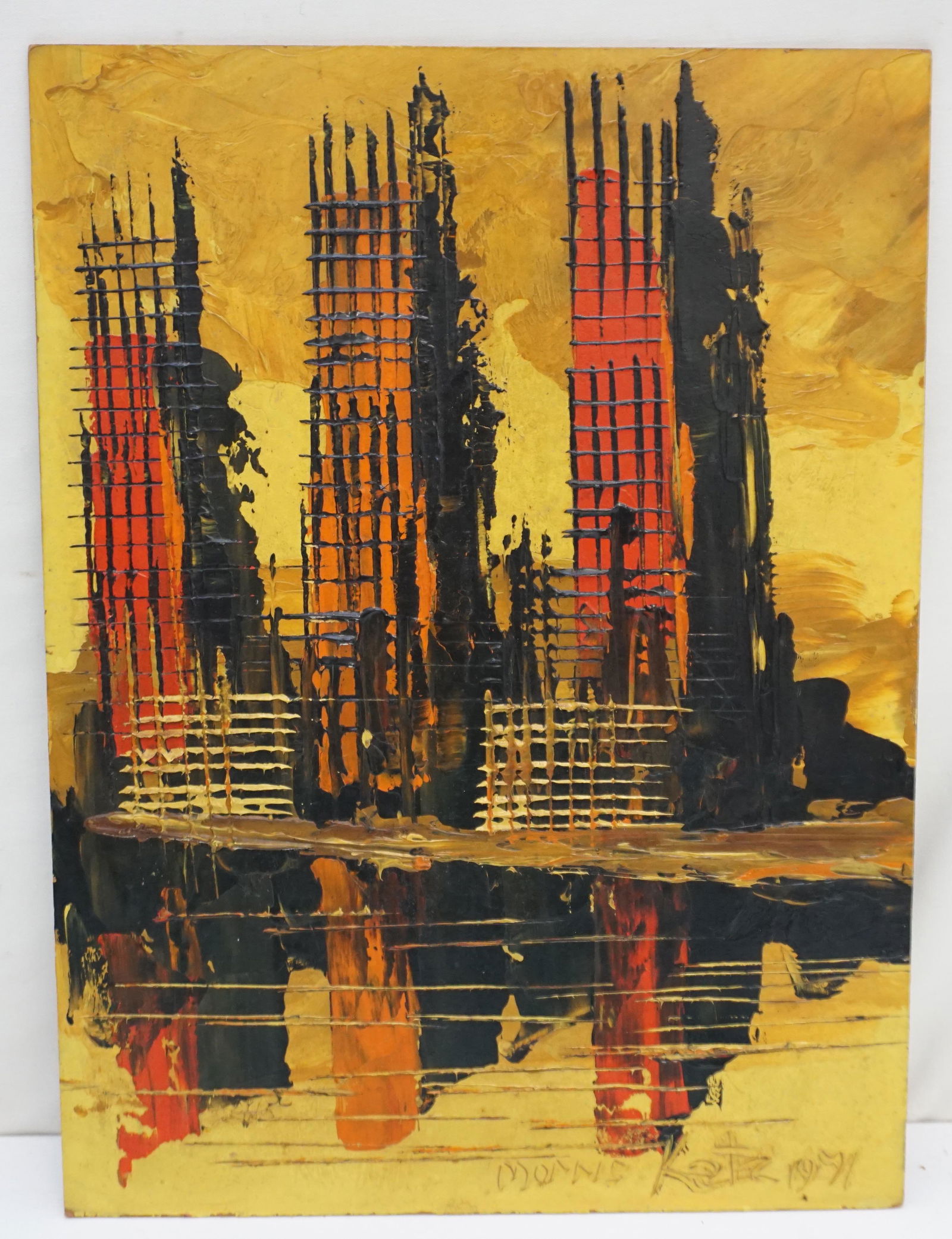 MORRIS KATZ MID CENTURY CITYSCAPE (1 of 4)