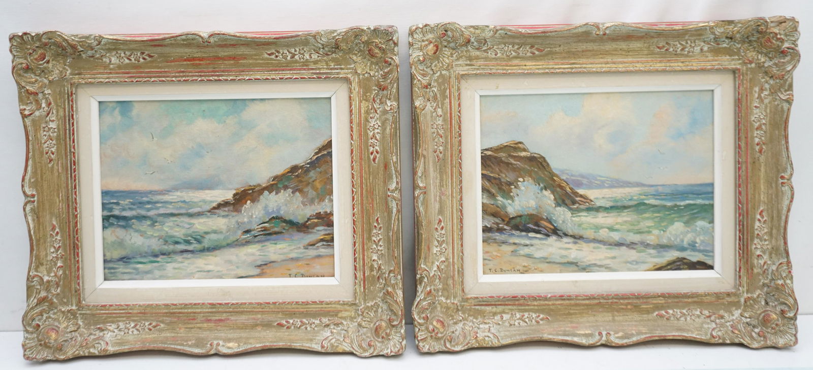 PAIR NEWMAN GALLERIES DUNCAN COASTAL PAINTING (1 of 6)