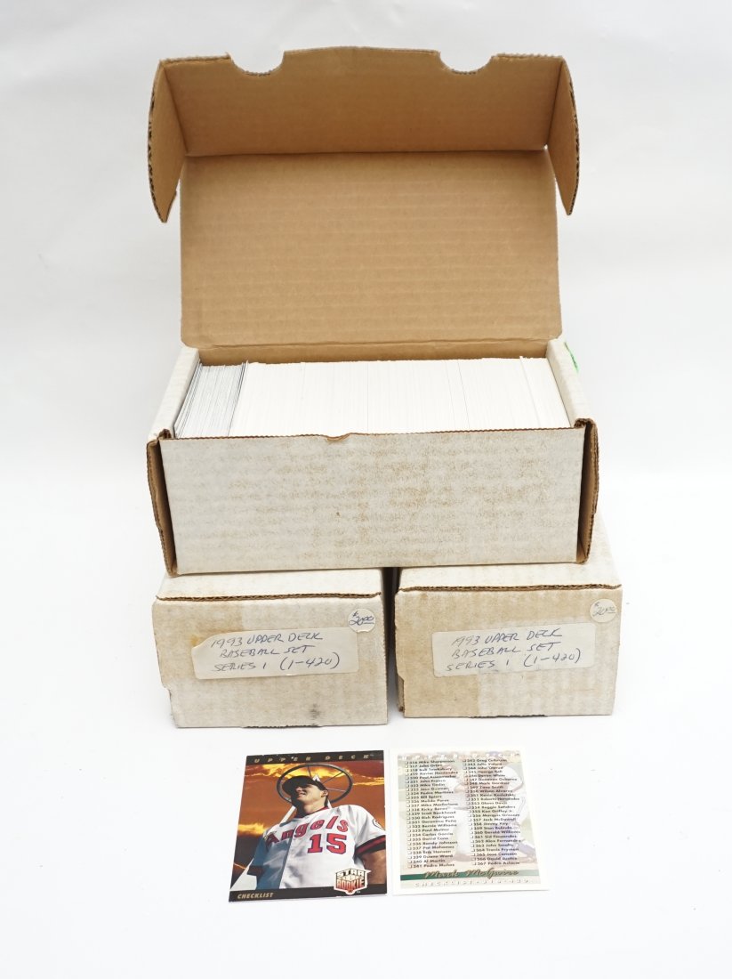 3 SETS OF 1993 UPPER DECK BASEBALL SERIES 1 CARDS ( (1 of 5)