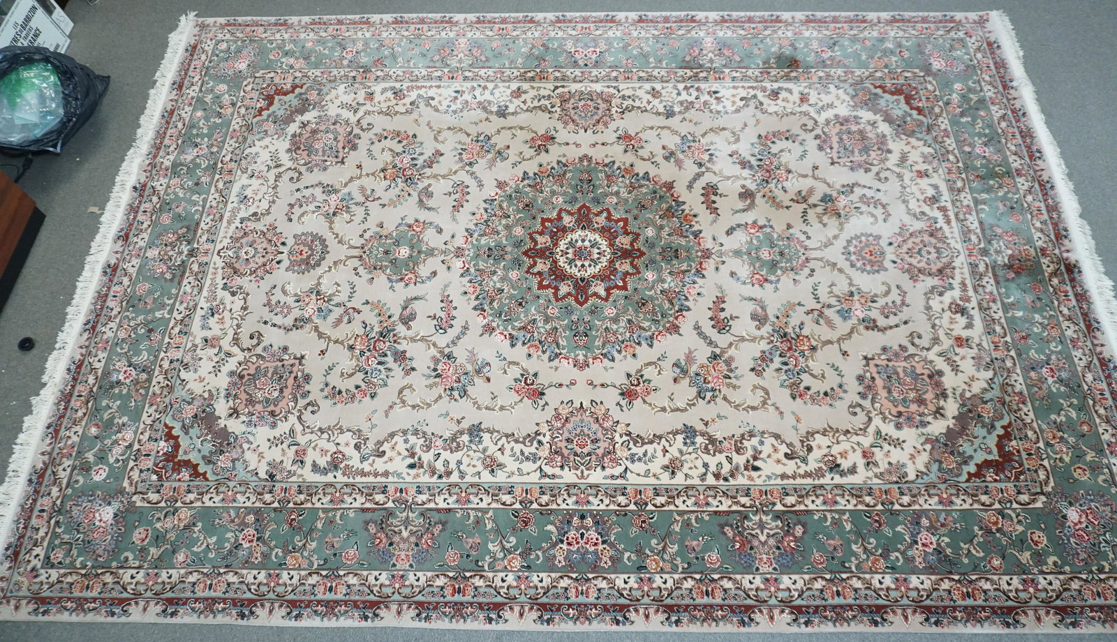 LARGE 14 FT FINE SINO TABRIZ SILK BLEND RUG (1 of 9)