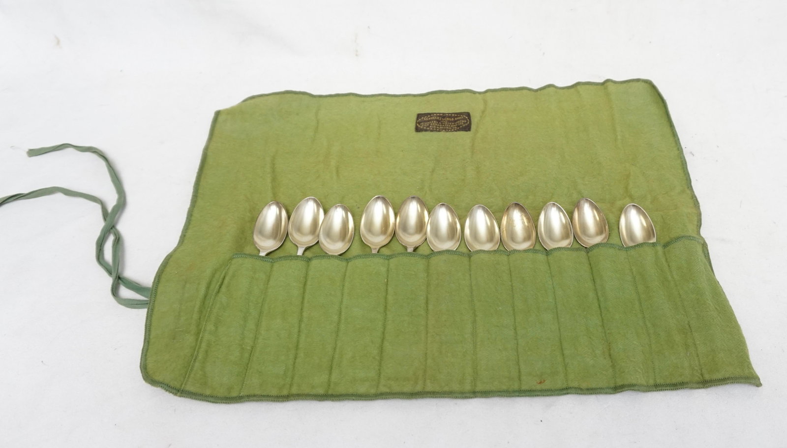 11 TIFFANY STERLING SILVER DEMITASSE SPOONS C. 1870 (1 of 7)