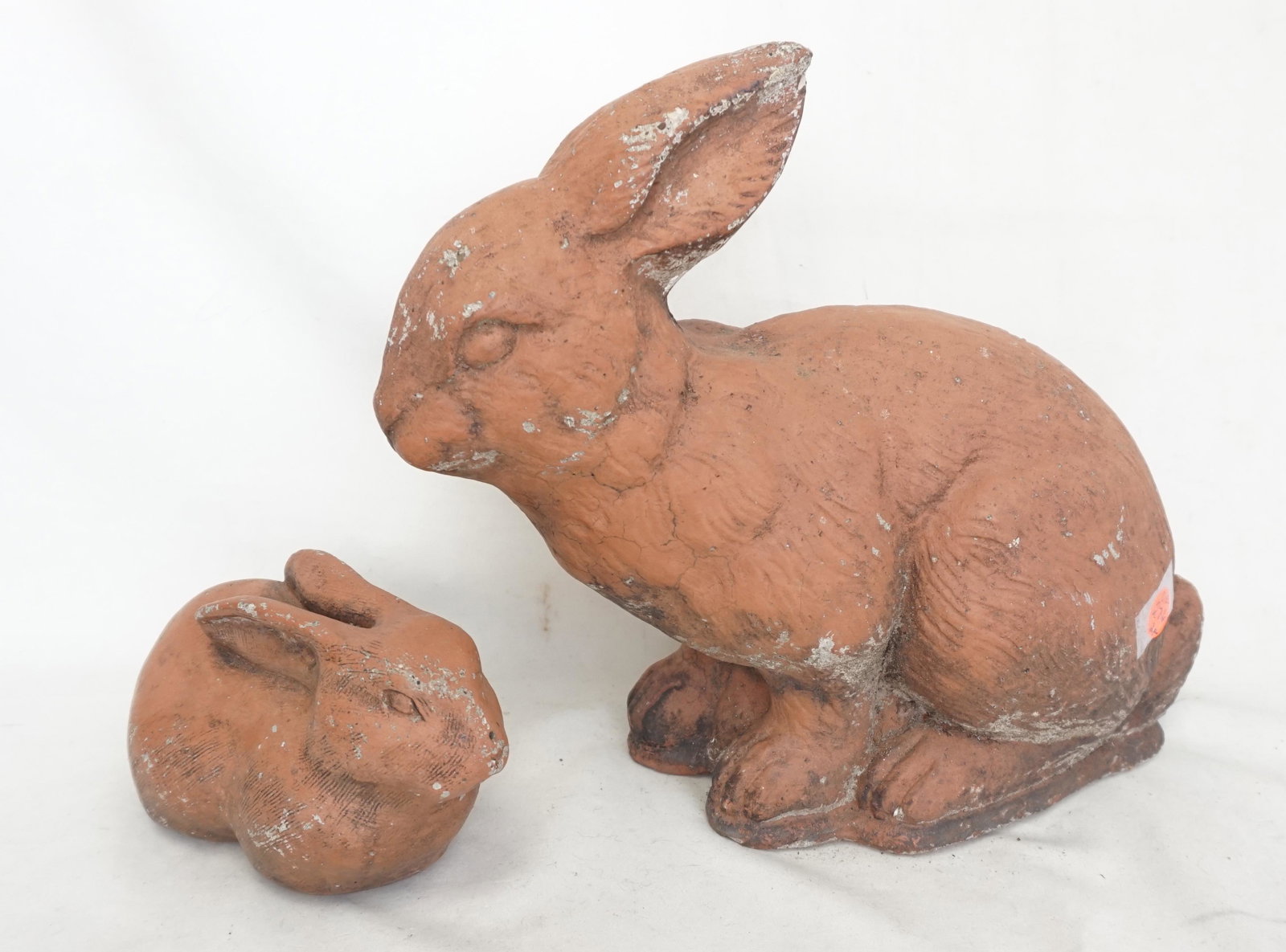 PAIR CEMENT YARD RABBITS (1 of 5)