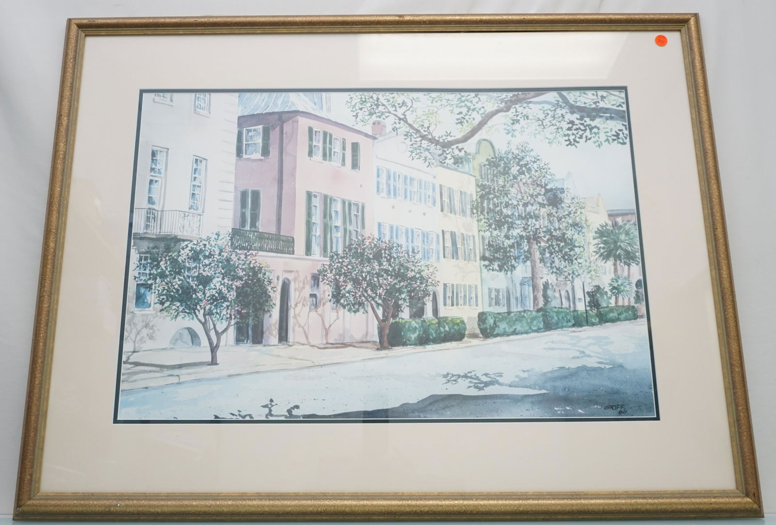 LARGE FRAMED RAINBOW ROW GRIFF (1 of 4)