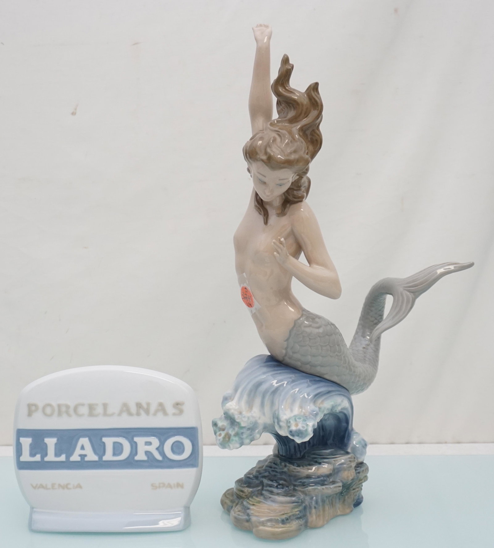 LLADRO MERMAID ON WAVE & DEALER SIGN (1 of 9)