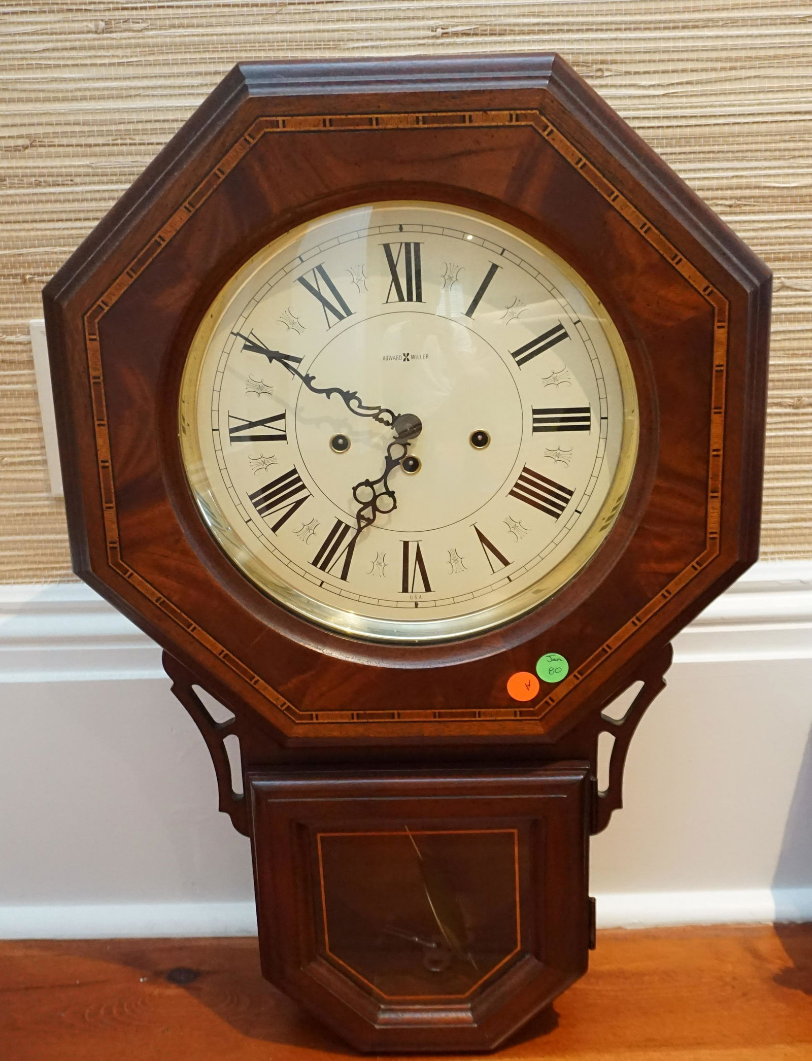 HOWARD MILLER INLAID WALL CLOCK (1 of 6)