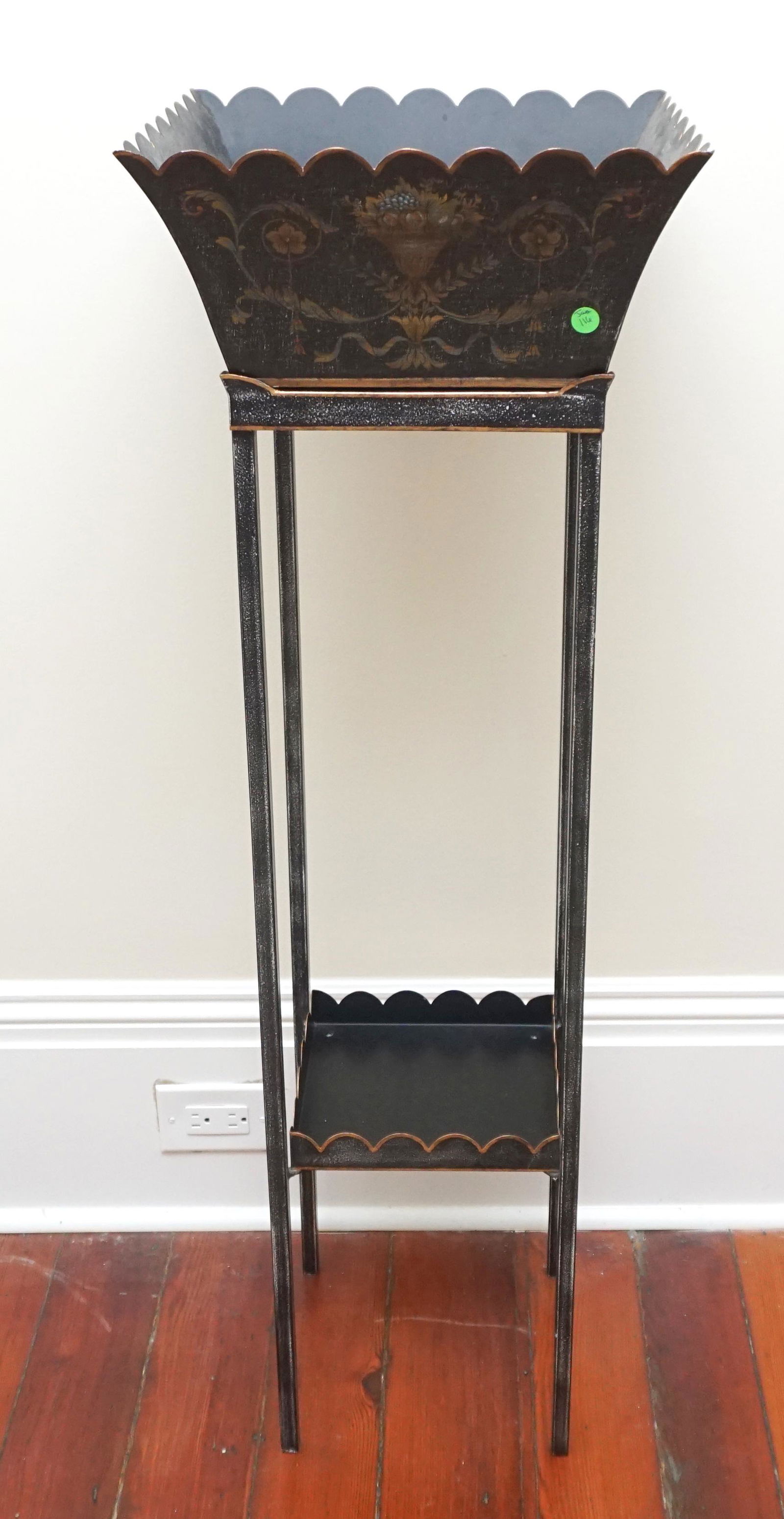TOLE PAINTED METAL PLANT STAND (1 of 5)
