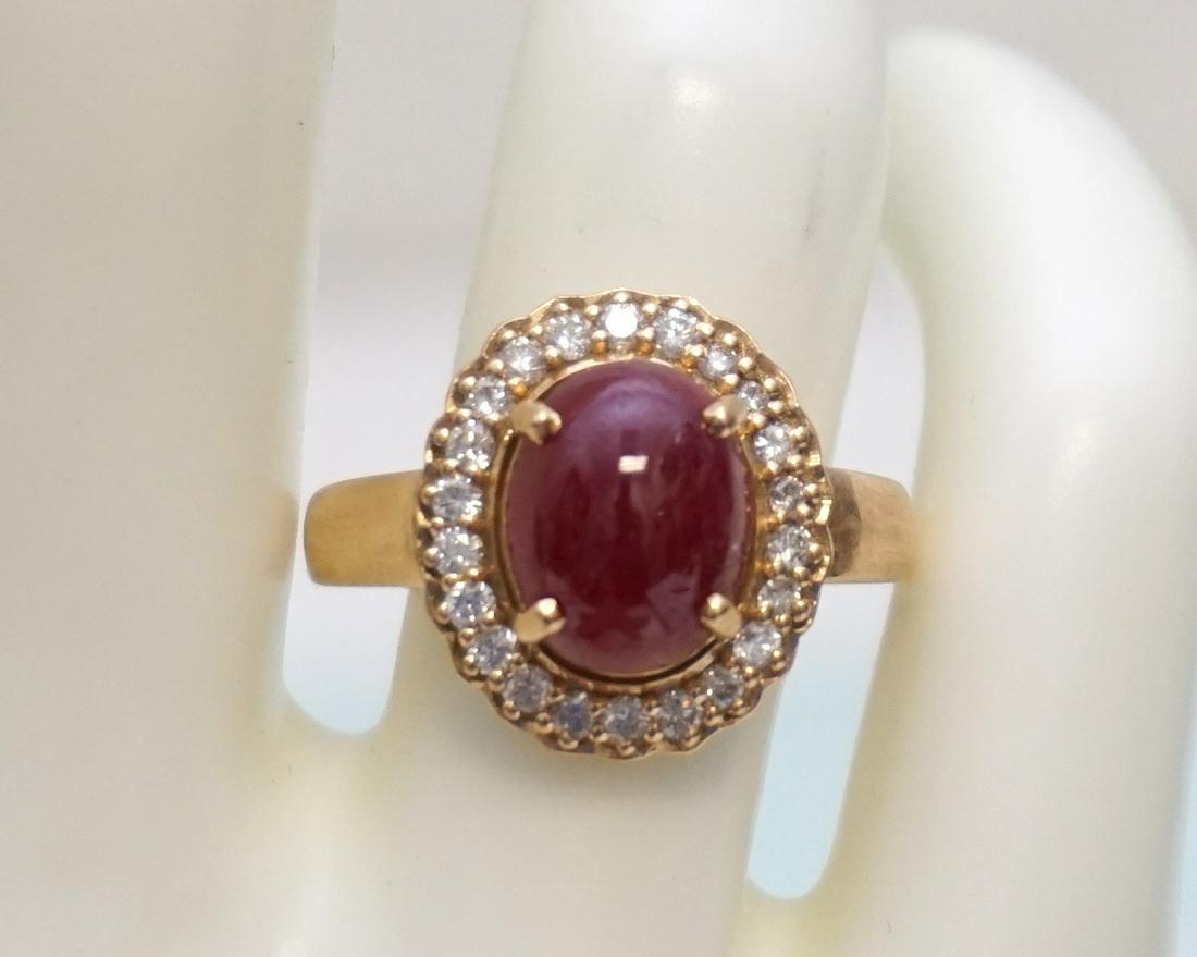 CLASSIC RUBY & DIAMOND HALO RING (SZ 8) (1 of 4)