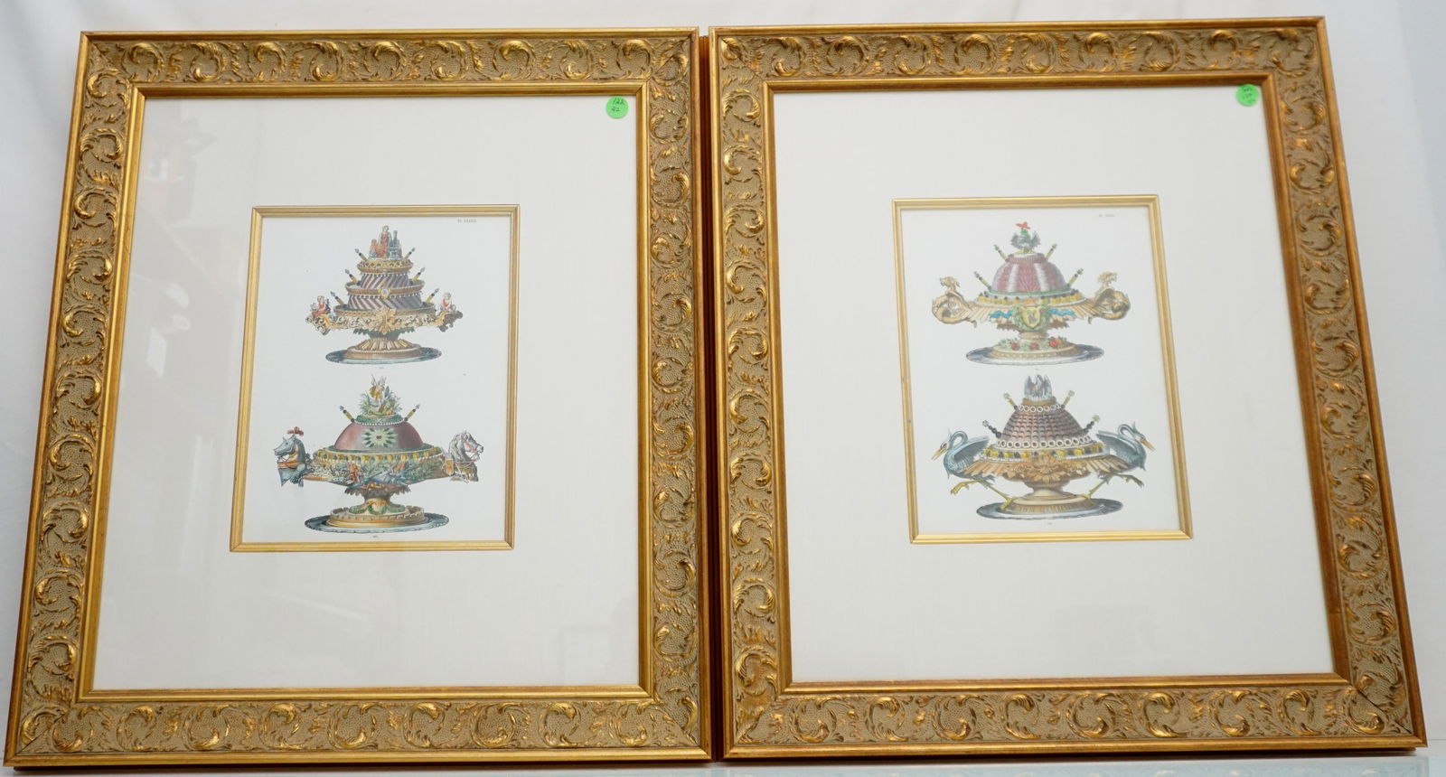 PAIR 19th c HAND COLORED FRENCH CUISINE ENGRAVINGS (1 of 5)