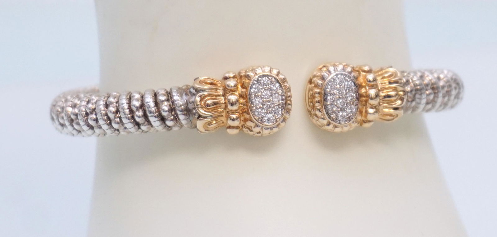 ALWAND VAHAN DIAMOND 14K AND STERLING CUFF BRACELET (1 of 5)