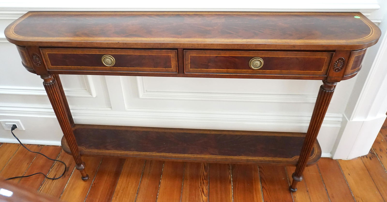 JONATHAN CHARLES REGENCY FLAME MAHOGANY TABLE (1 of 9)