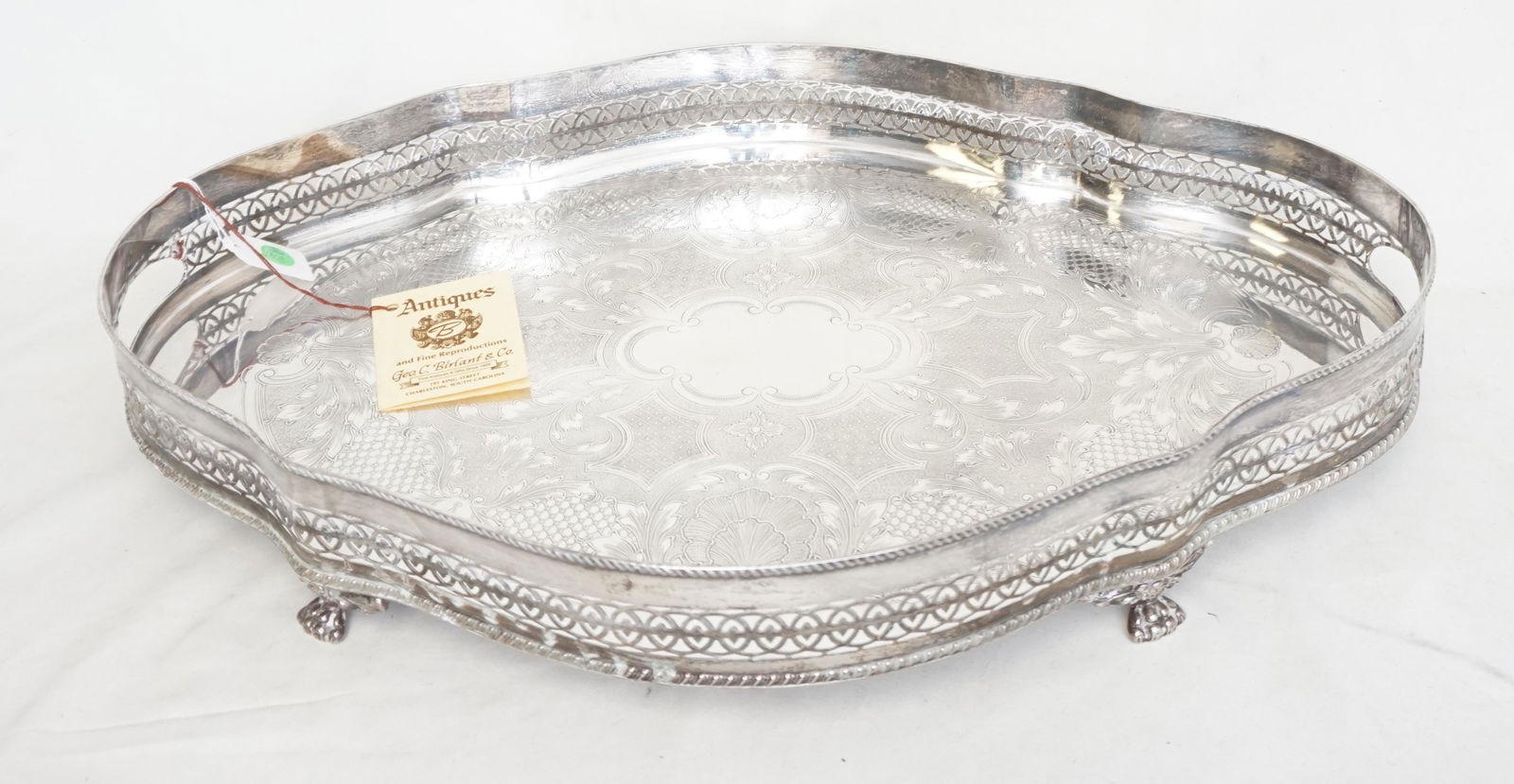 LARGE ENGLISH SHEFFIELD GALLERY TRAY (1 of 7)