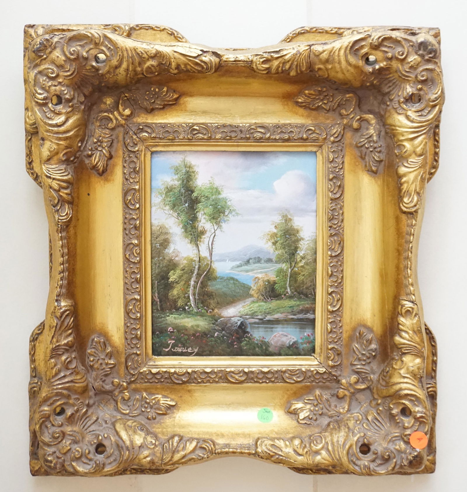 J. DUDLEY OIL LANDSCAPE ORNATE FRAME (1 of 5)