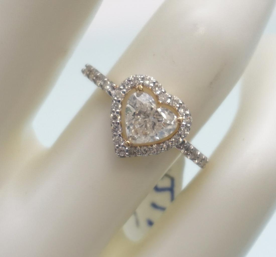 DIAMOND HEAR HALO RING (SIZE  6.75) (1 of 5)
