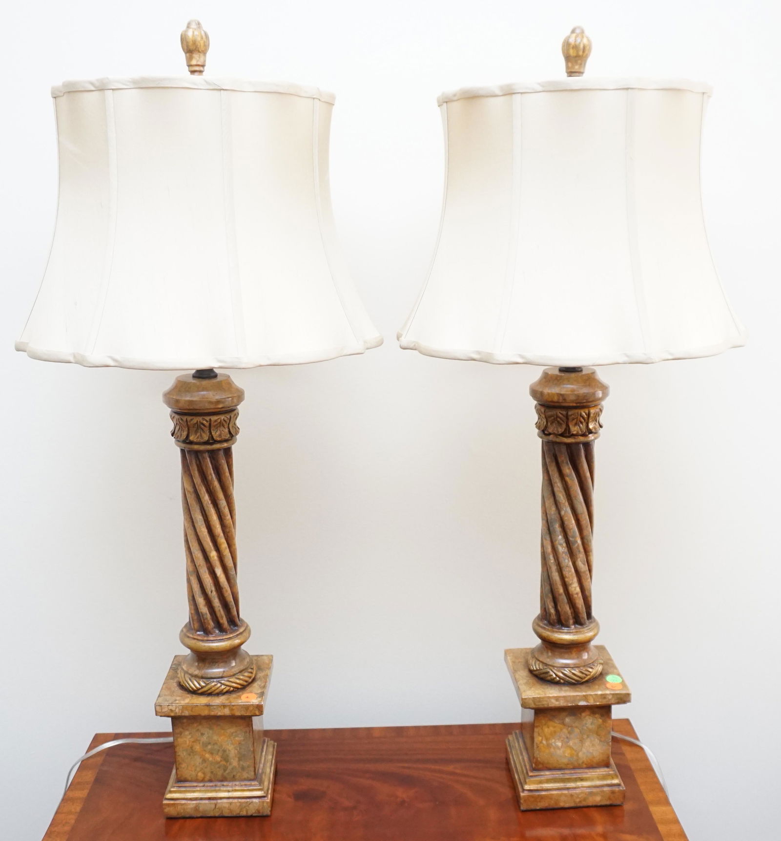 PAIR DESIGNER JOHN RICHARD ENAMELED TABLE LAMPS (1 of 6)