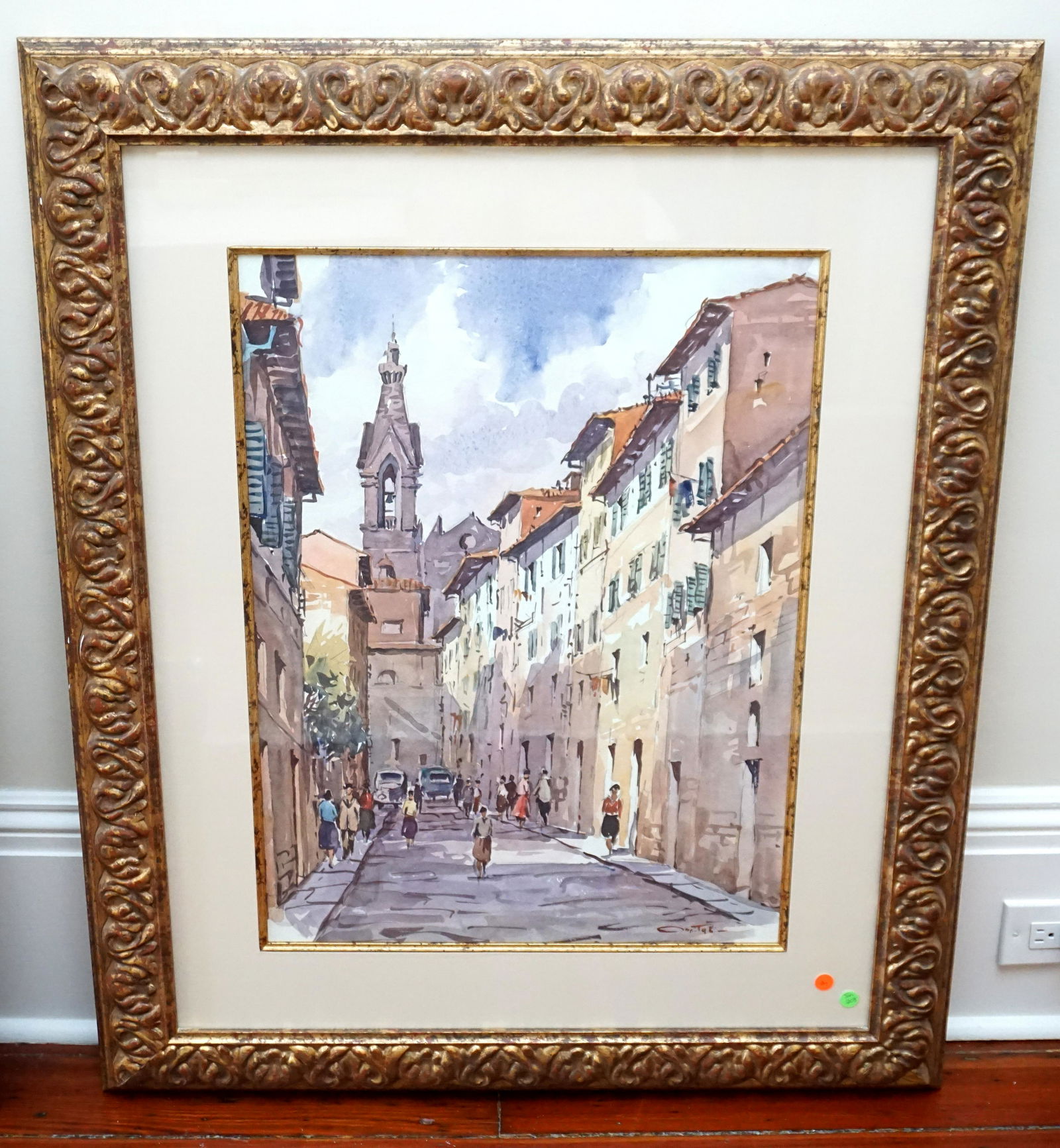 LARGE FRAMED ITALIAN STREET SCENE (1 of 7)
