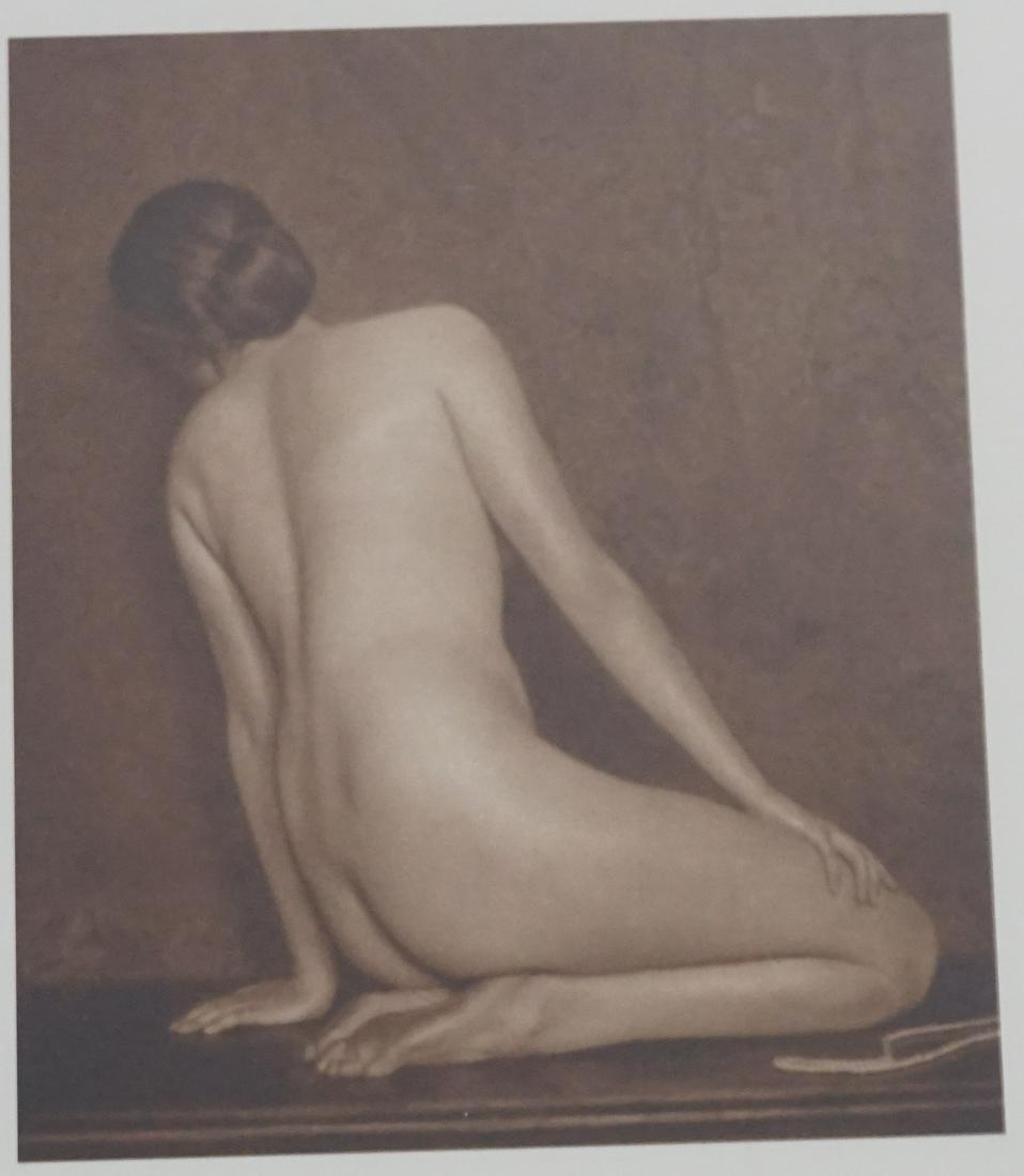 1925 ROMANIAN NUDE GRAVURE: 1925 Romanian Nude Gravure by Hermann Schieberth (Vienna, Austria 1876-1948), Renowned Austrian photographer and teacher of Trude Fleischmann. With COA. Professionally framed, measrres 11"x14"1". Weig