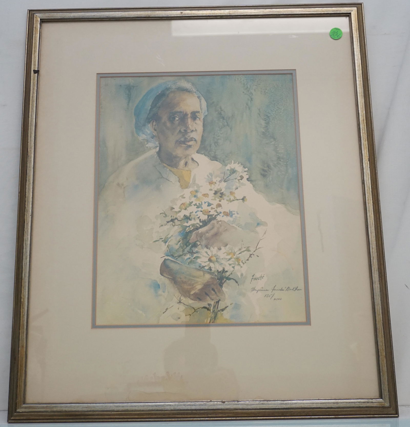 VIRGINIA FOUCHE BOLTON LITHOGRAPH: Vintage Virginia Fouche Bolton Limited Edition Lithograph. Signed and numbered in pencil by the artist. Professionally framed and double matted. In frame measures 21"x25"x1". Weight 5 pds. PROVENANCE: