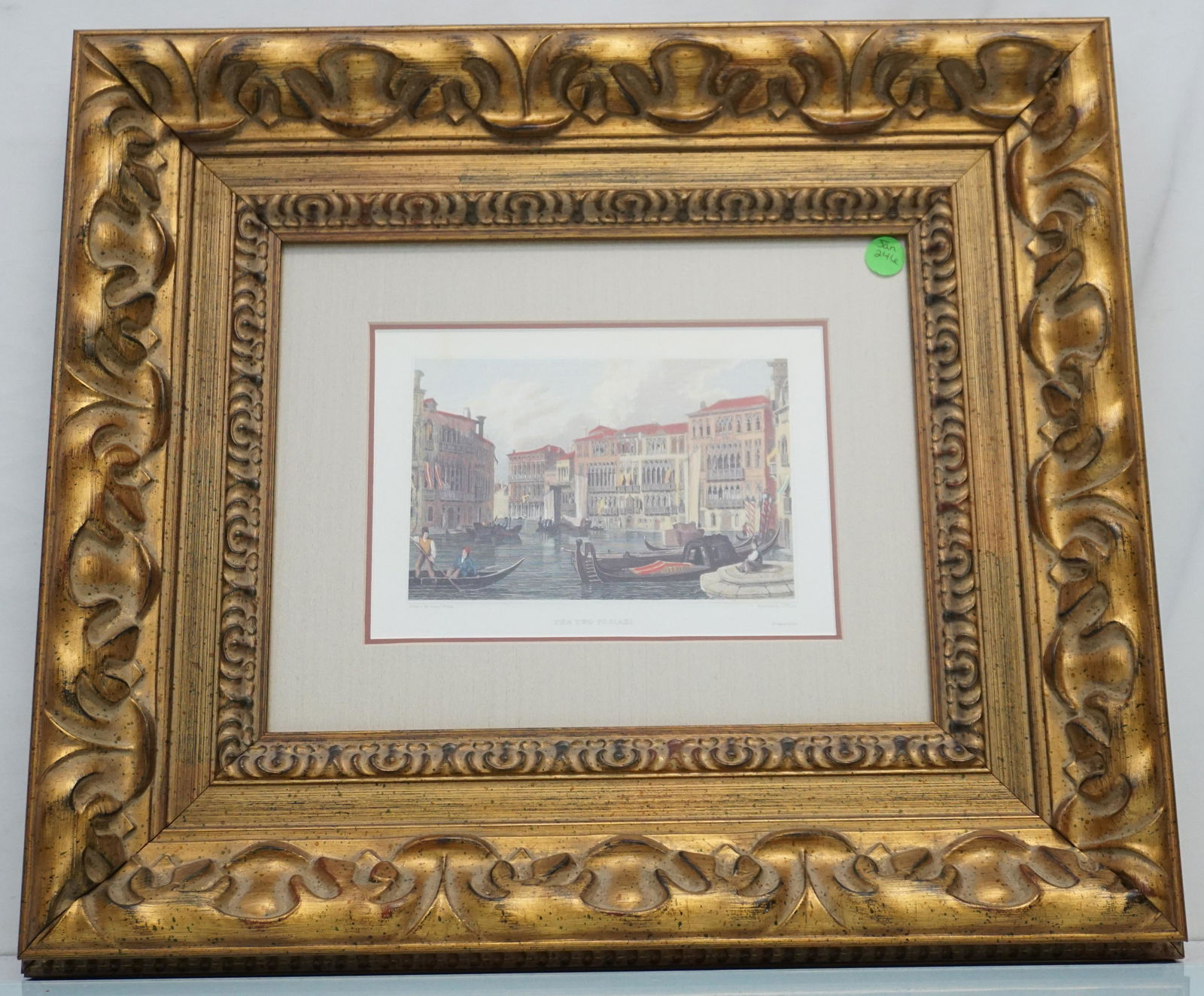 ANTIQUE HAND COLORED VENICE ENGRAVING (1 of 5)
