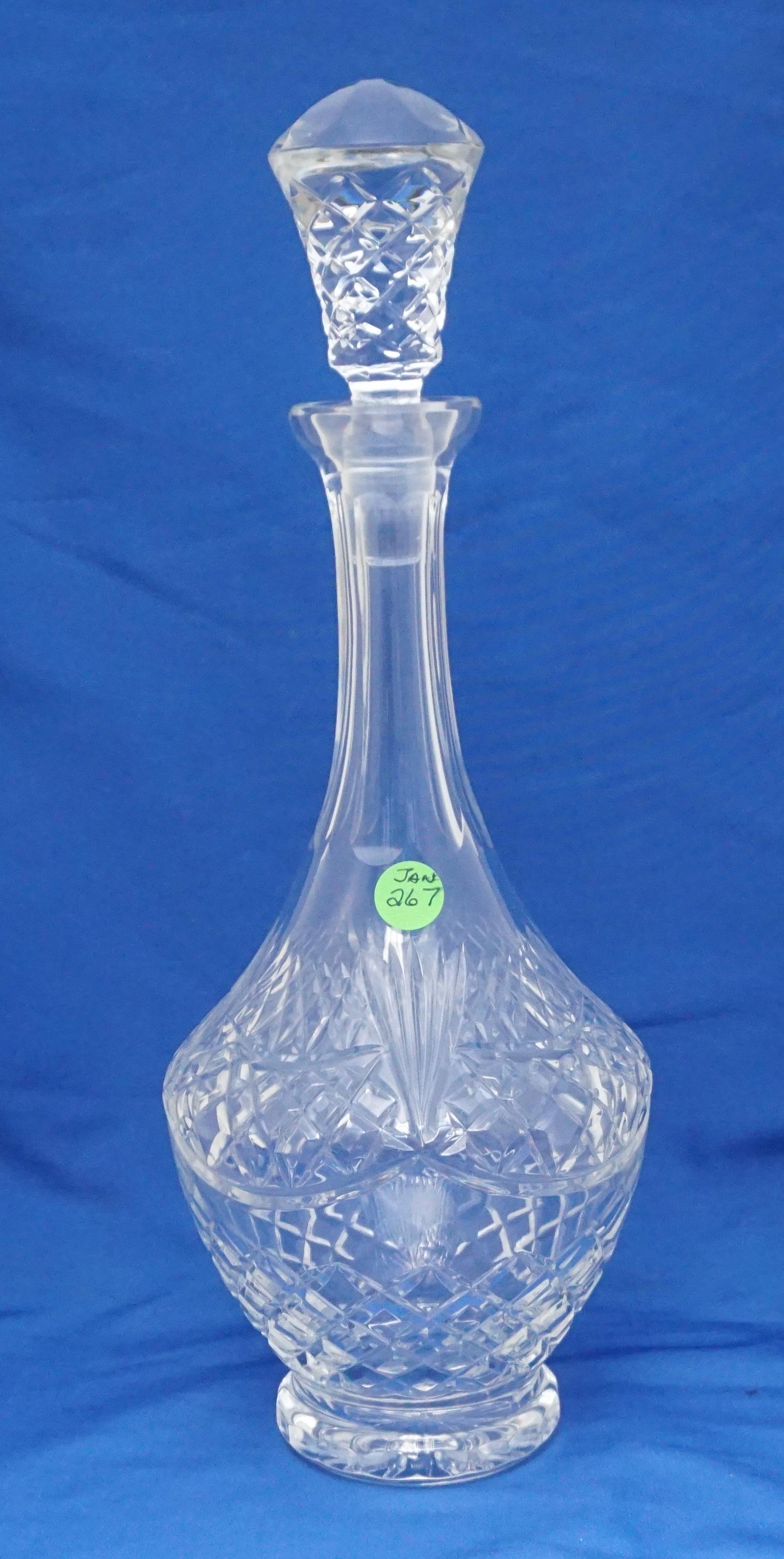 LARGE CUT GLASS DECANTER (1 of 8)