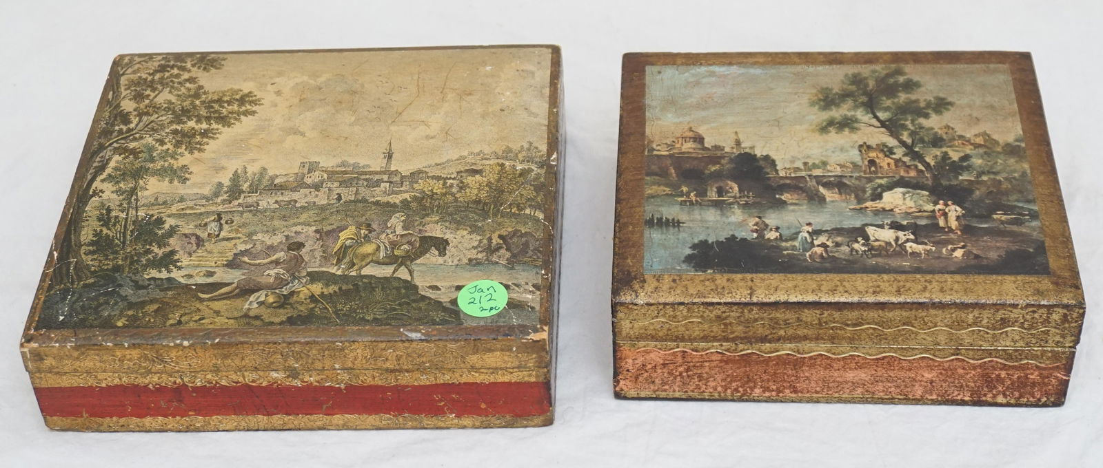 PAIR VINTAGE ITALIAN FLORENTINE BOXES (1 of 10)