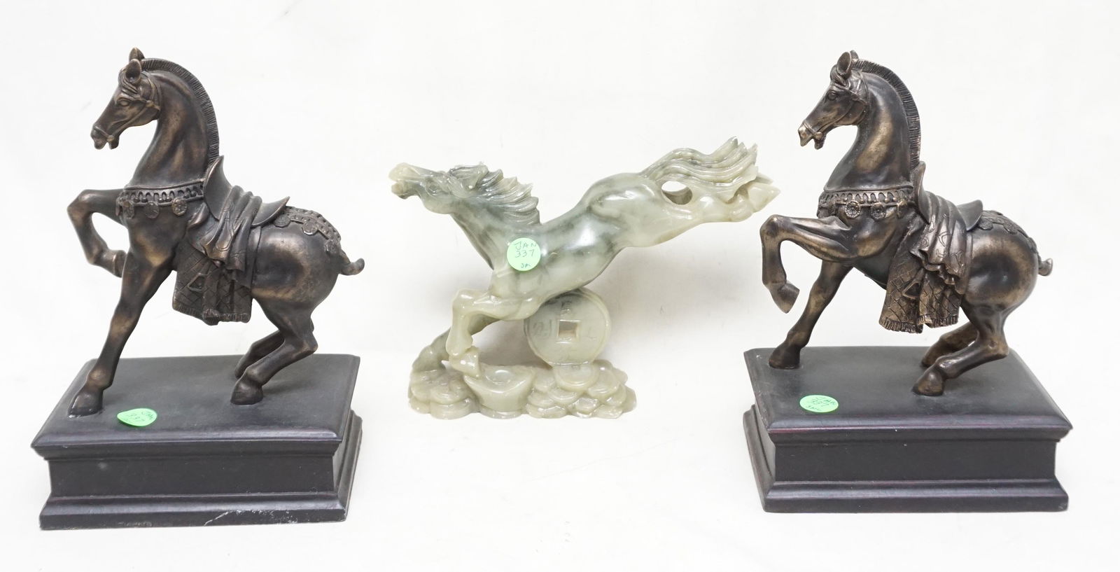 3 pc ASIAN HORSE BOOKENDS & CARVED (1 of 11)